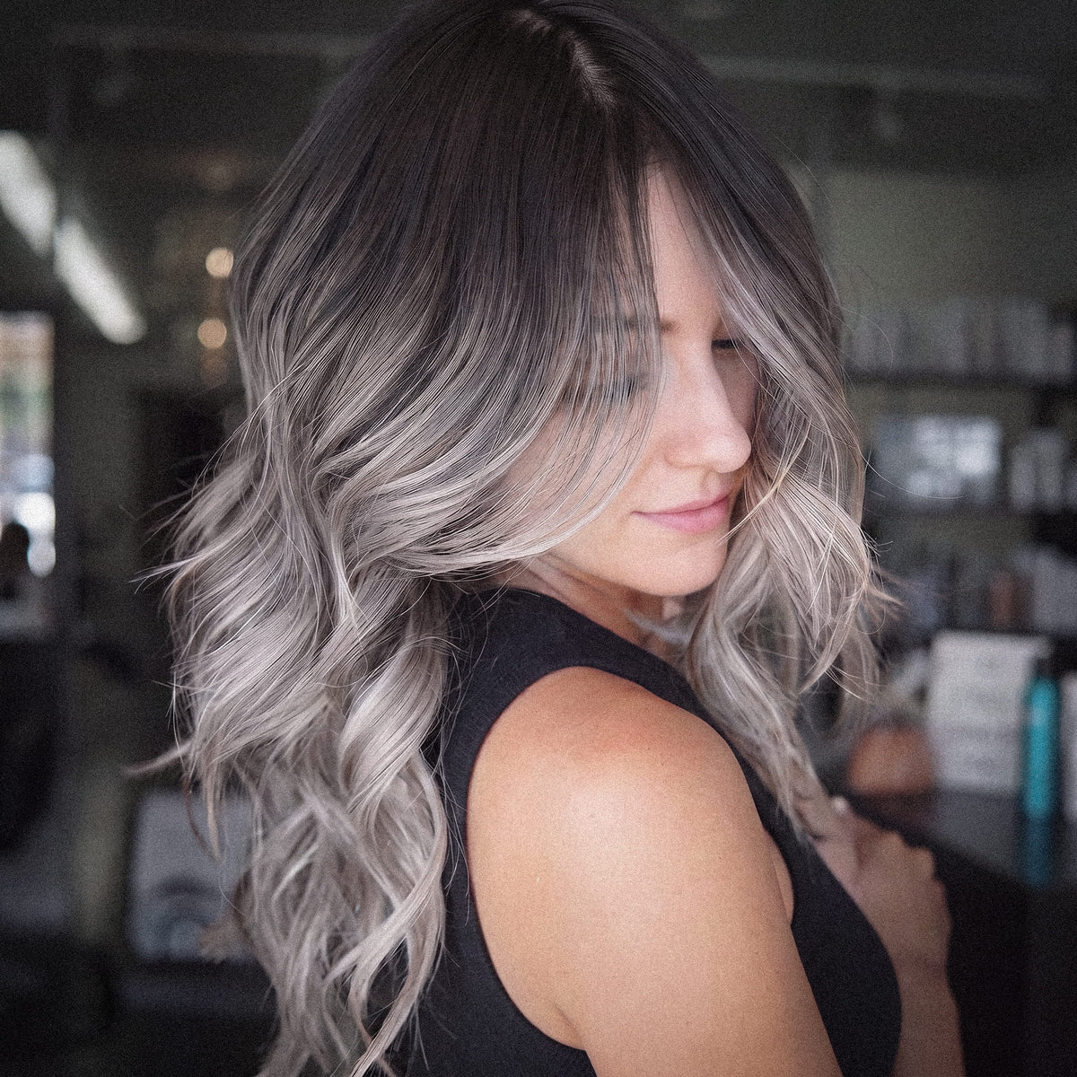 Blending Extensions with Gray & Silver Hair