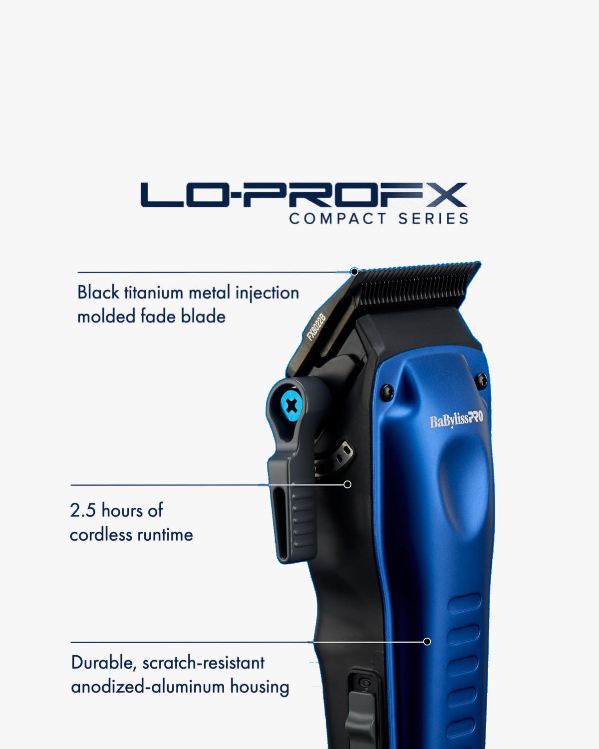 BaBylissPRO LO-PROFX Compact Series Clipper Infographic
