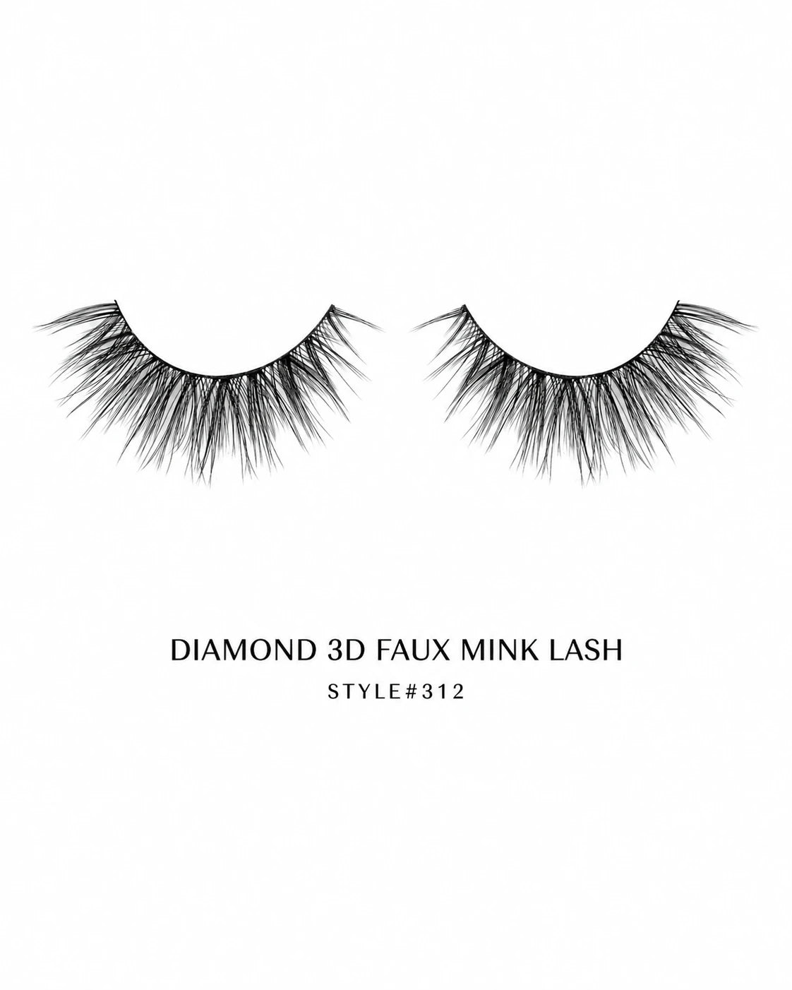 Diamond 3D Faux Mink Lashes Style #312 – Voluminous, Multi-Layered, Reusable, Dramatic Full Glam
