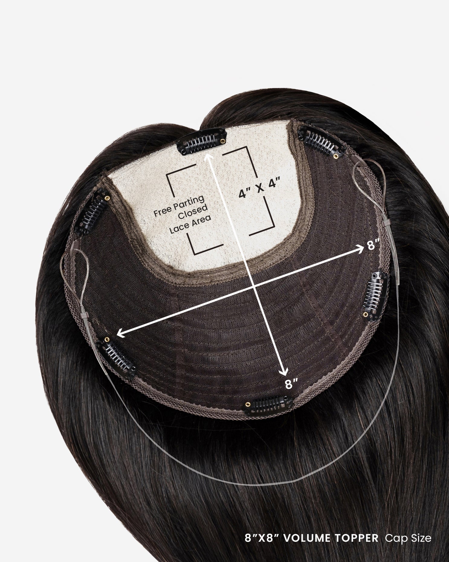 8x8 volume topper cap size