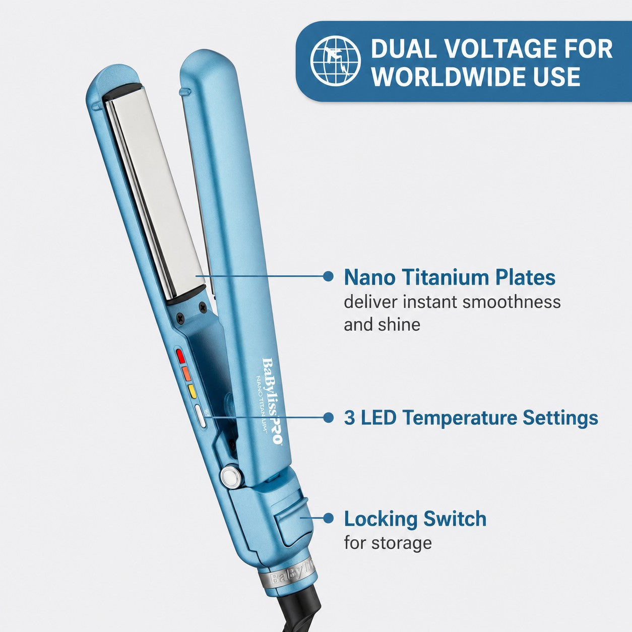 BaBylissPRO Nano Titanium Limited Edition Professional 1 inch Compact Ultra-Thin Flat Iron