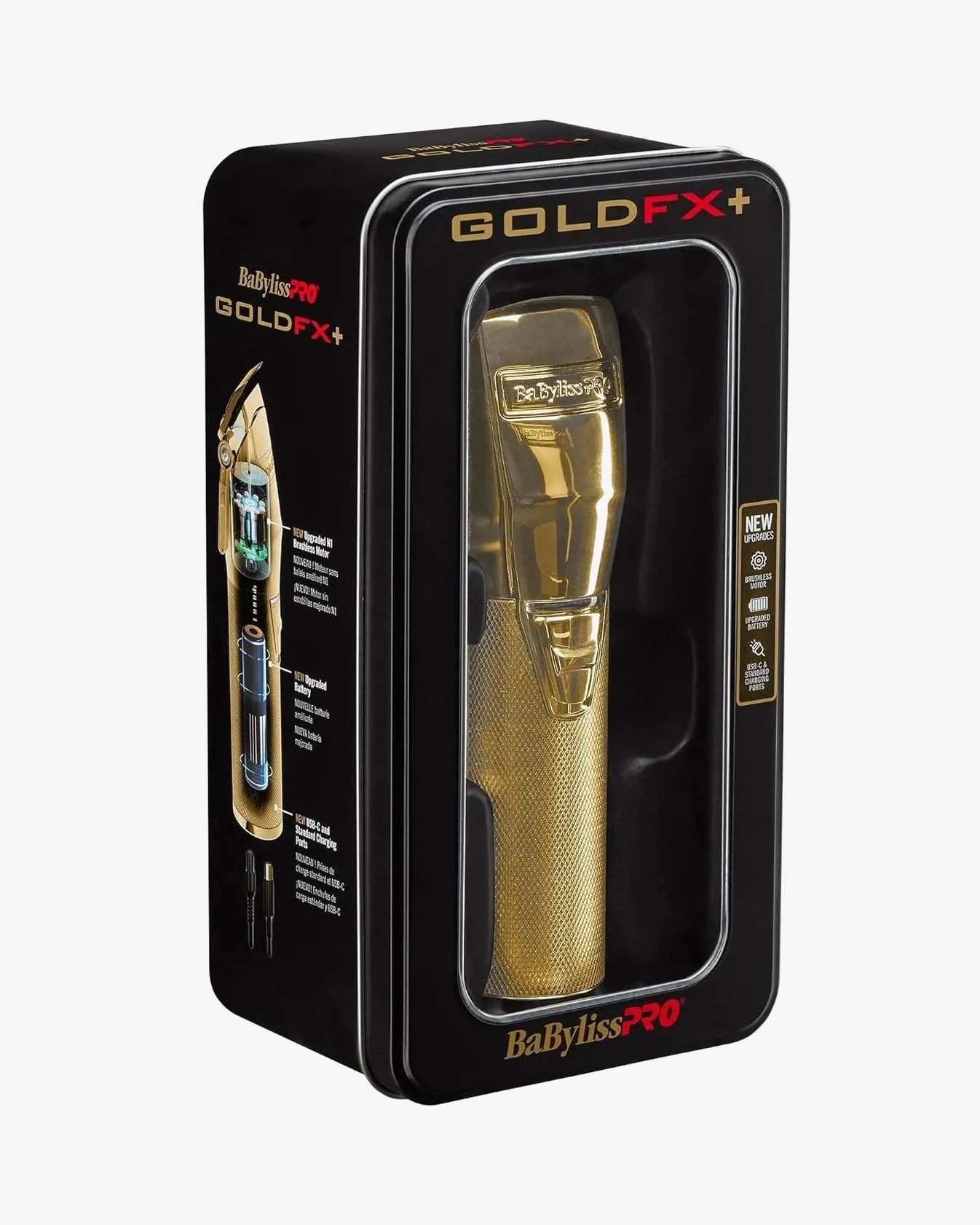 BaBylissPRO GoldFX+ All Metal Lithium Clipper – Professional Cordless Clipper