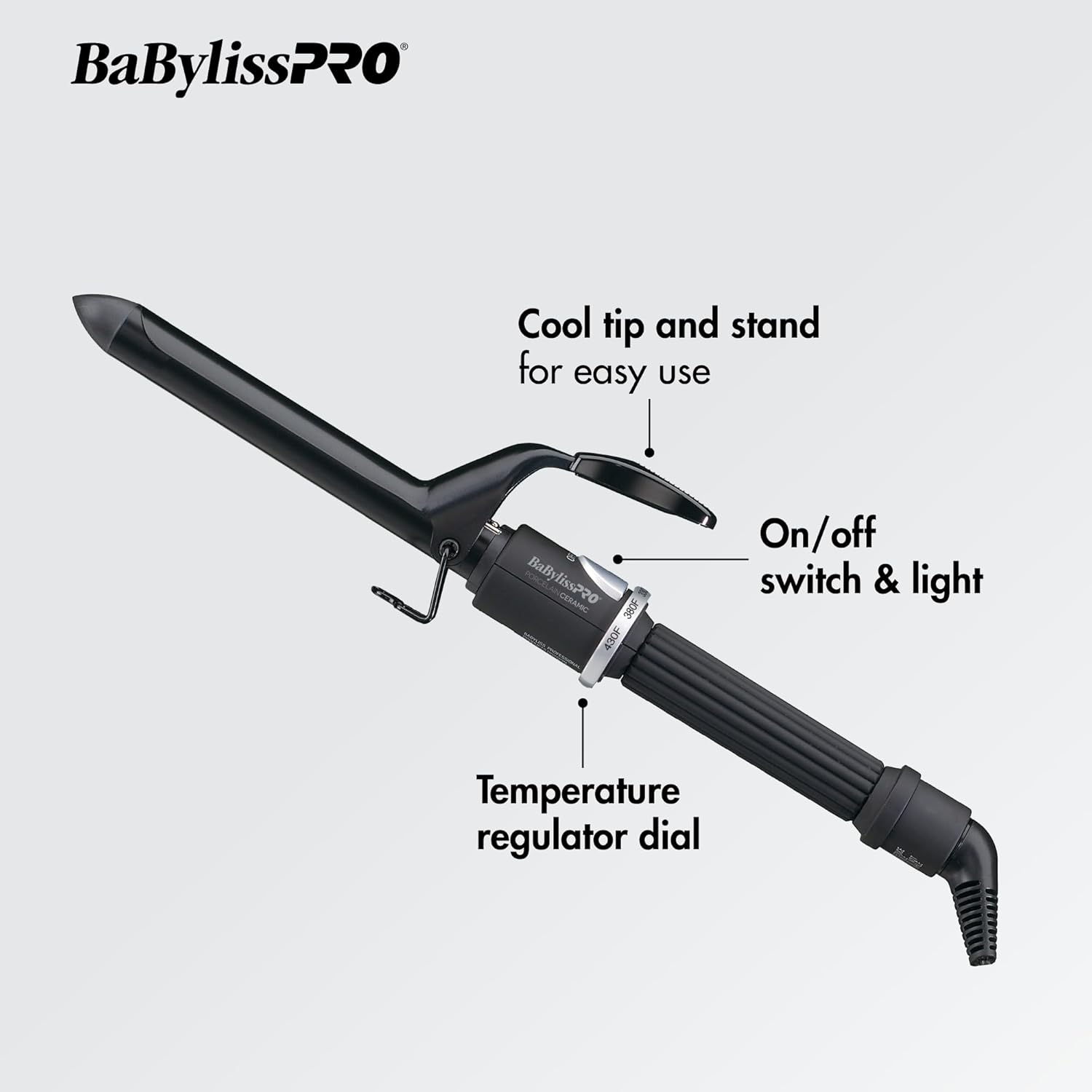 BaBylissPRO Porcelain Ceramic Spring Curling Iron BP75SUC