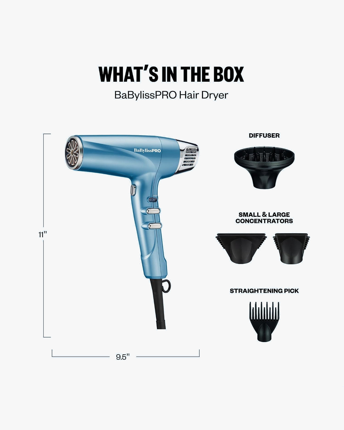 BaBylissPRO Nano Titanium Pro High-Speed Dual Ionic Dryer ACCESSORIES