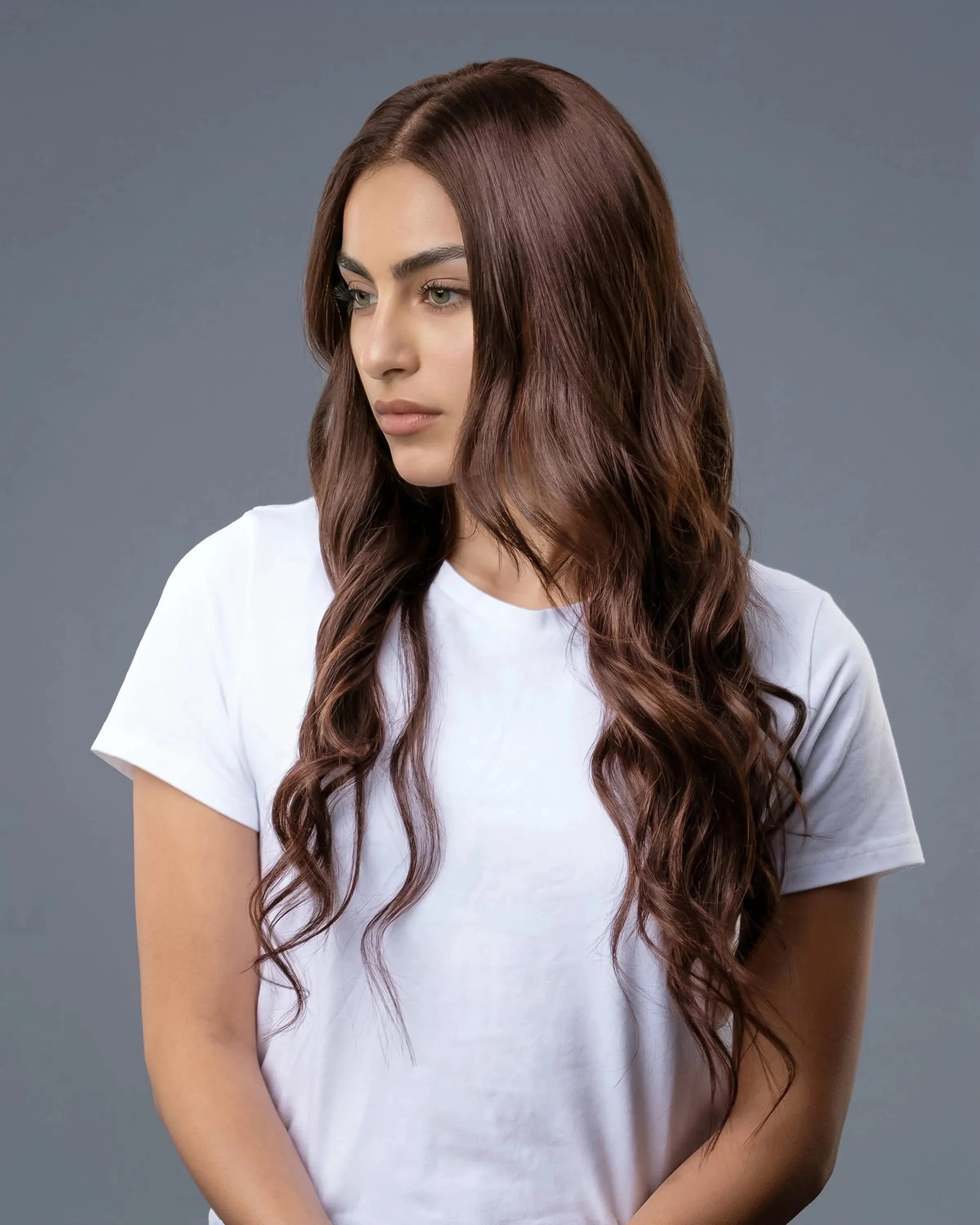 Clip-In Hair Extensions Medium Chestnut Brown #4