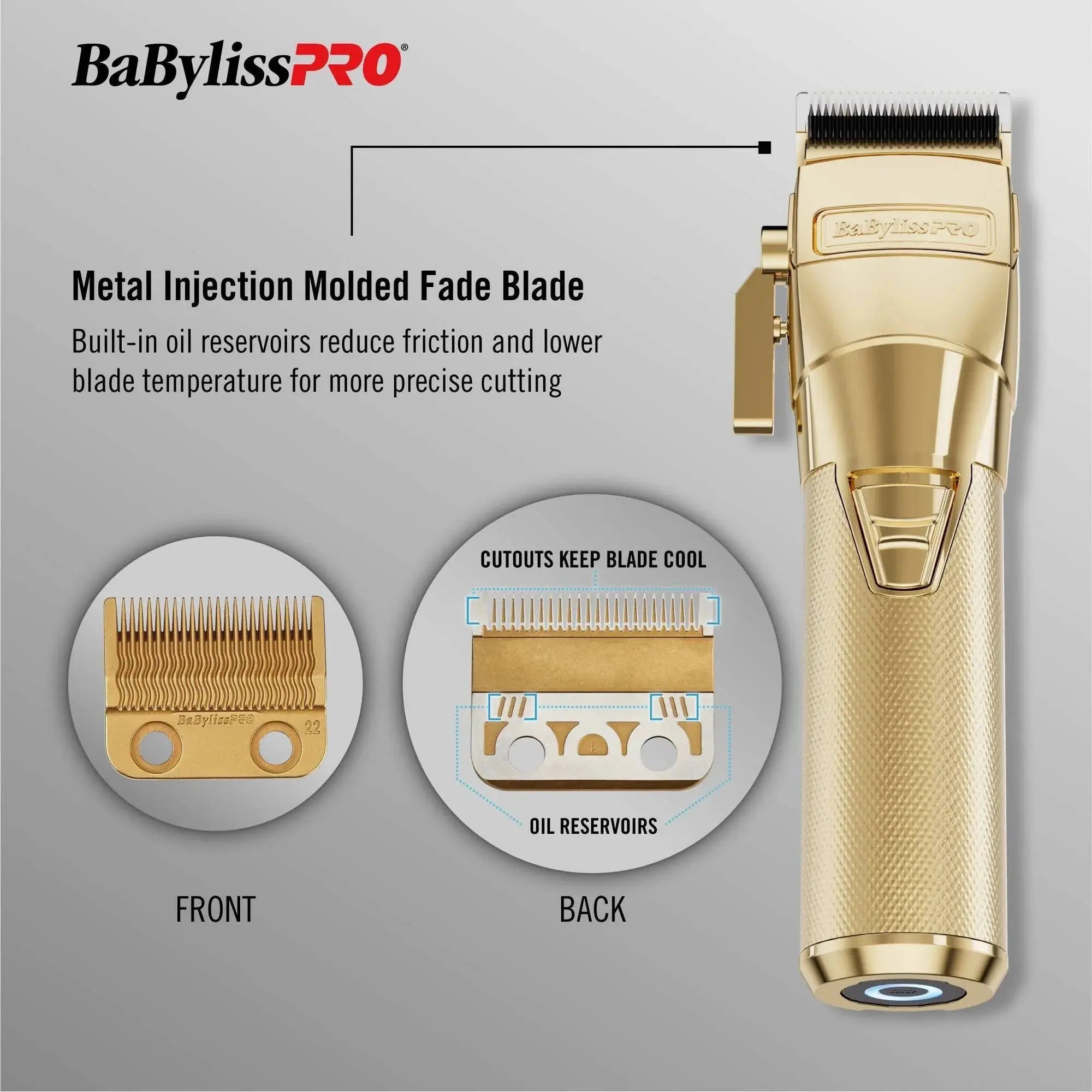 BaBylissPRO FXONE GOLD/MATTE BLACK CORDLESS CLIPPER Global Morado Inc.