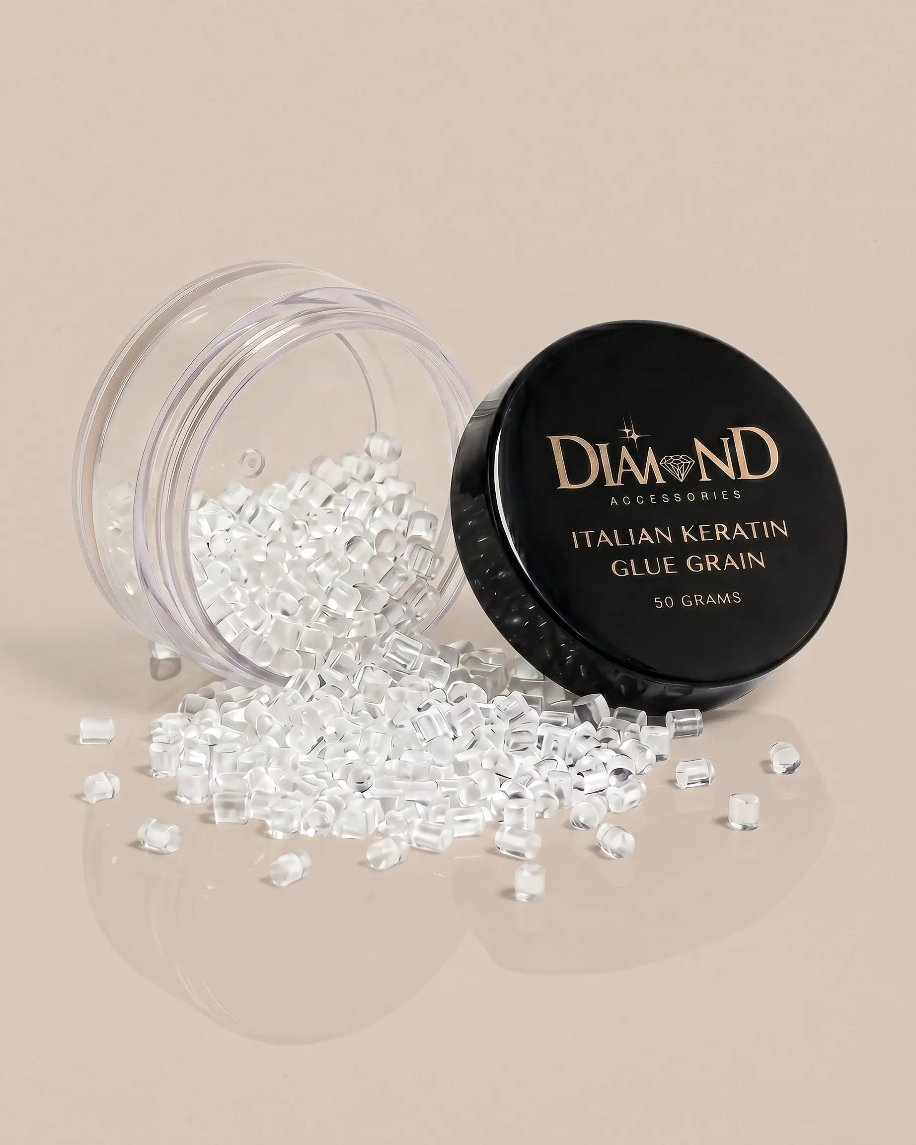 Diamond Italian Keratin Glue 50g – Strong Hold, Heat Activated, Clear Bond for Hair Extensions