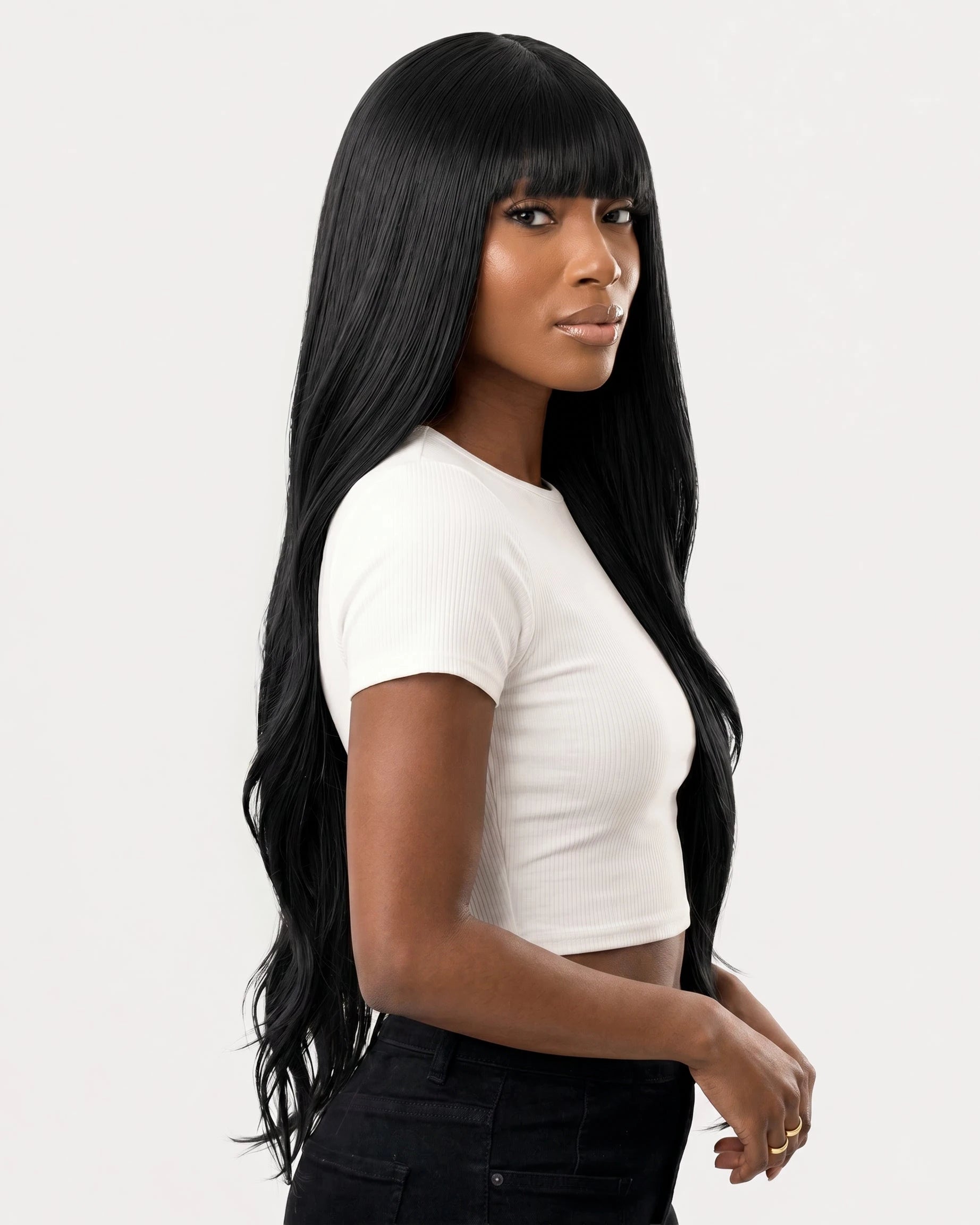 Premium Synthetic Full Wig Naty 31"_side