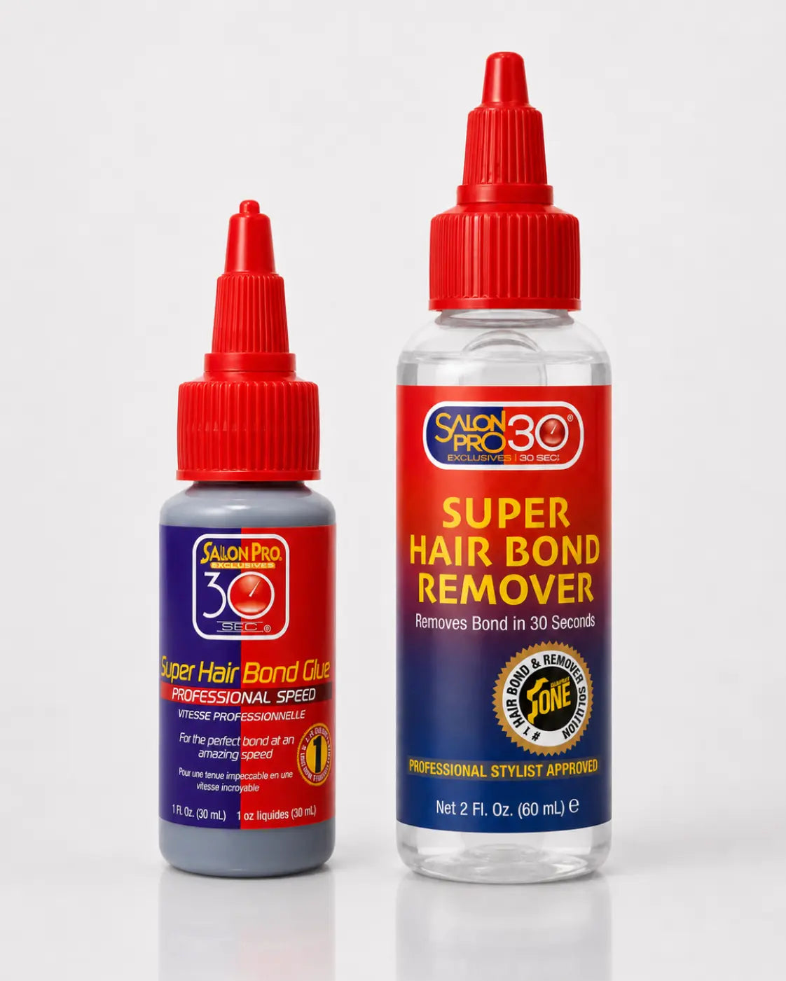 Salon Pro 30 Sec Super Hair Bond Glue 1oz & Remover Oil 2oz