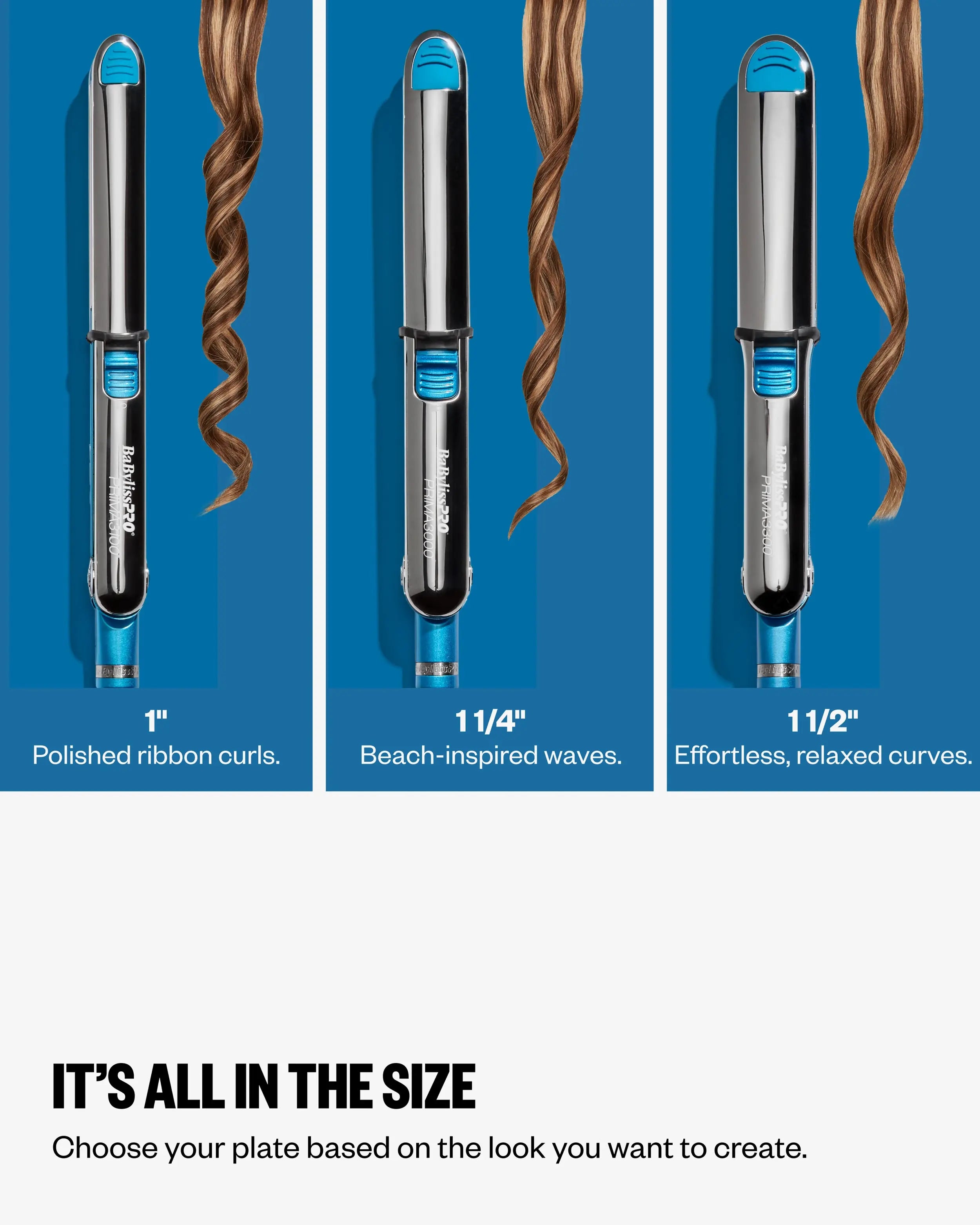 BaBylissPRO Nano Titanium Prima3000 1.25" Ionic Styling Iron – Limited Edition Black & Blue 3-in-1 Flat Iron