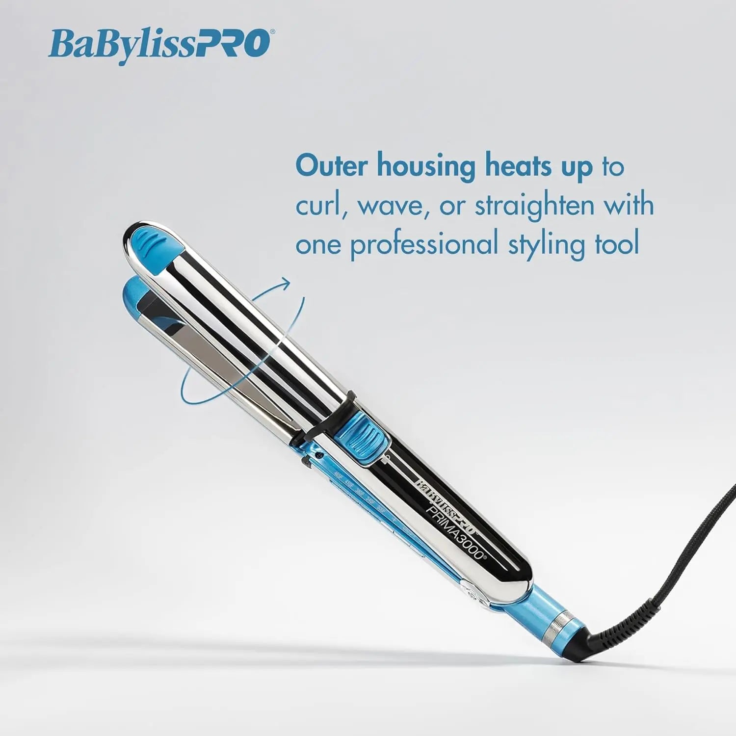 BaBylissPRO Nano Titanium Prima3000 1.25" Ionic Styling Iron – 3-in-1 Professional Flat Iron