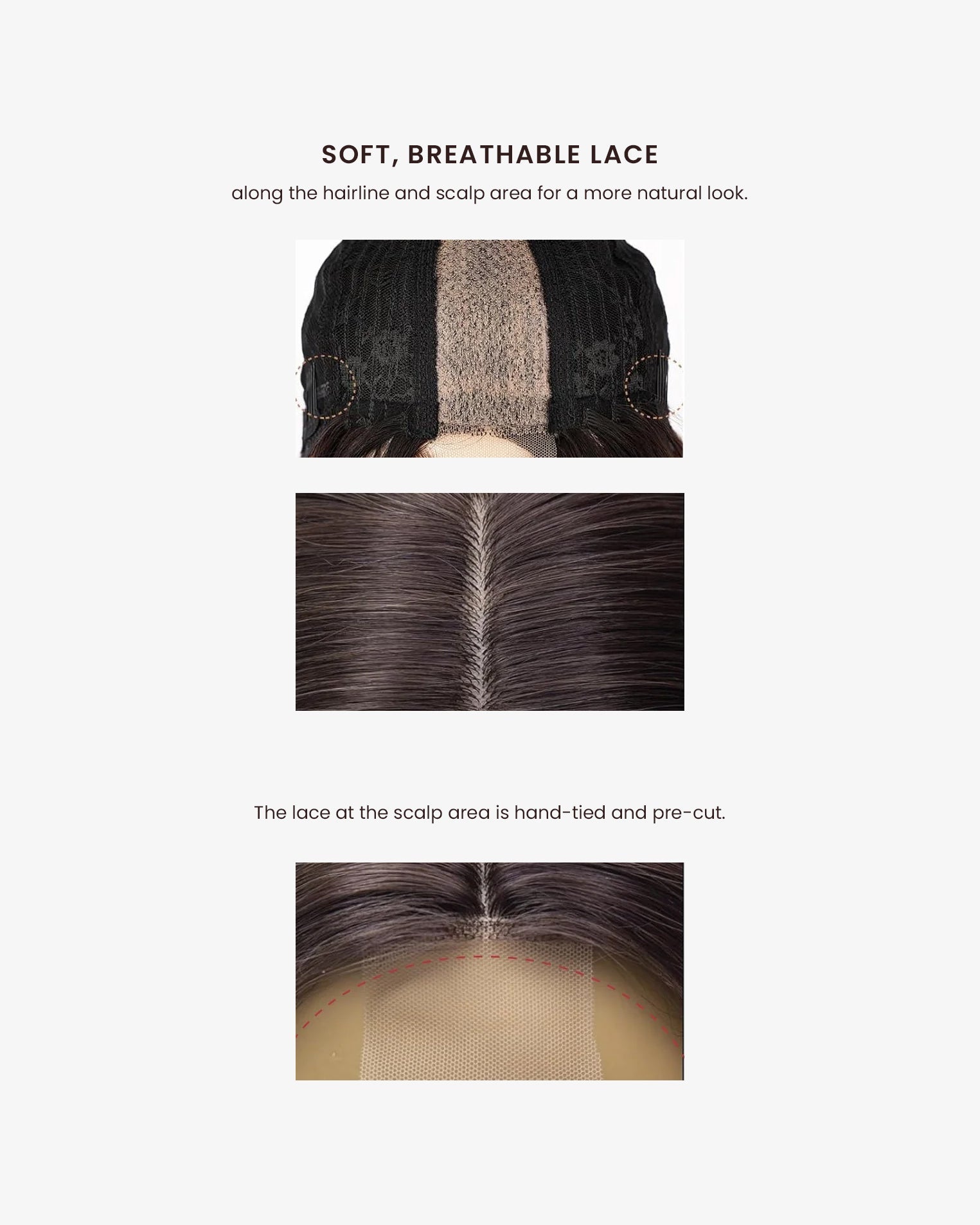 Premium Synthetic Full Wig with Skin Emi 22"
