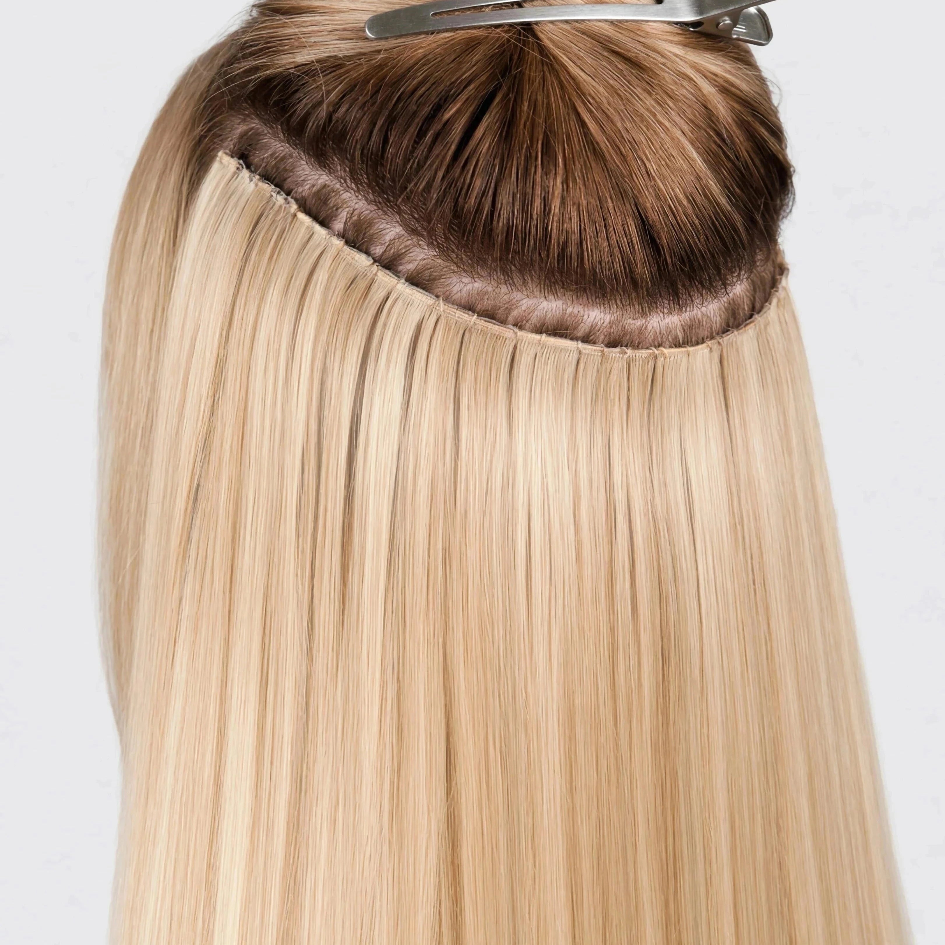 Human Hair Weft Extension Application