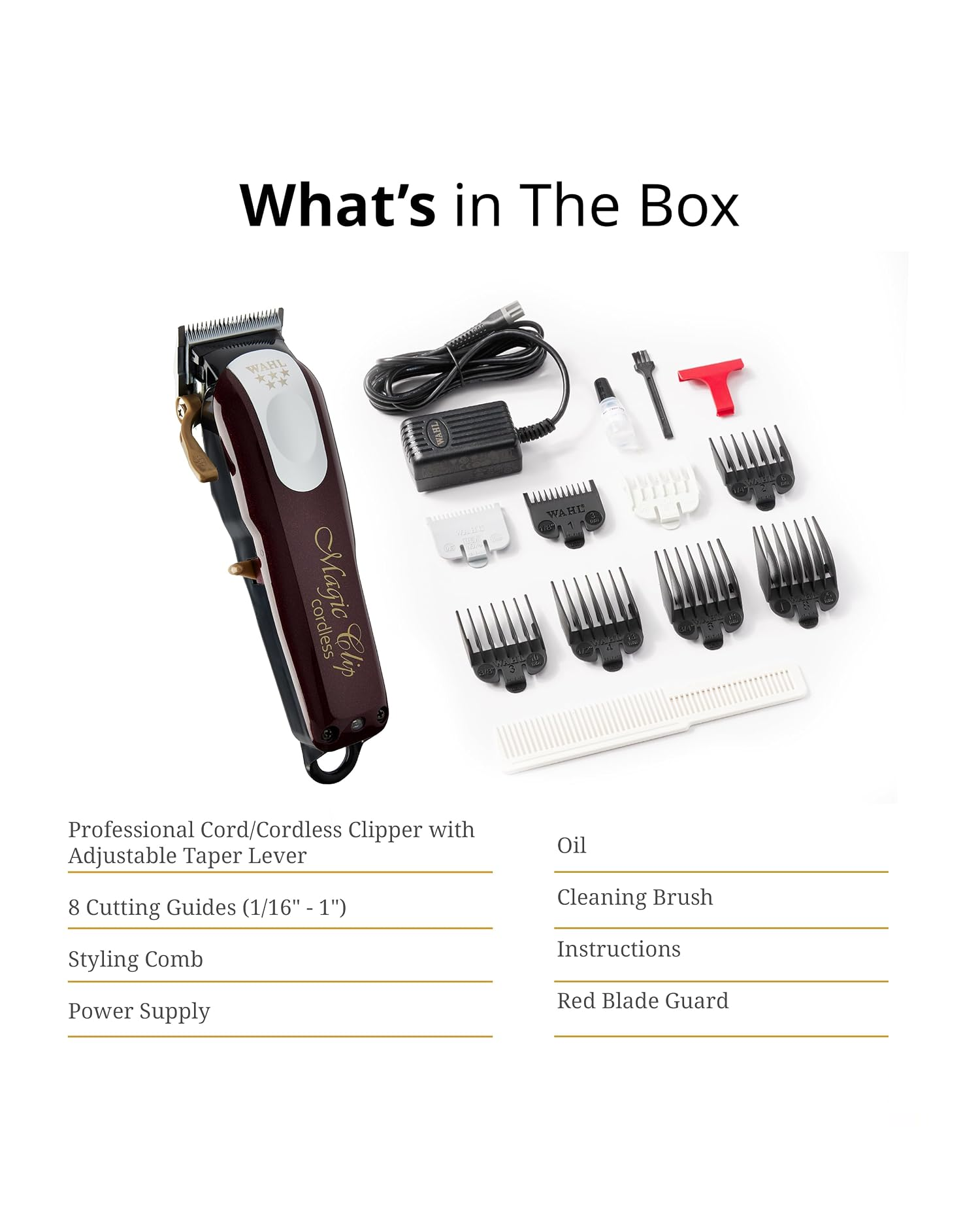 Wahl Magic Clip Cordless What's in the box