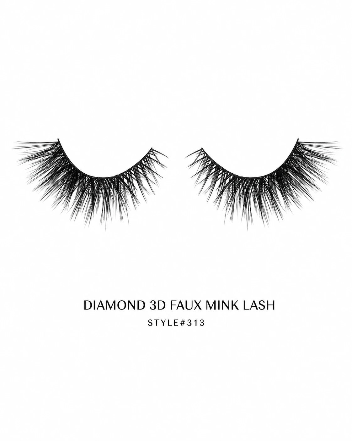 Diamond 3D Faux Mink Lashes Style #313 – Voluminous, Multi-Layered, Reusable, Dramatic Full Glam