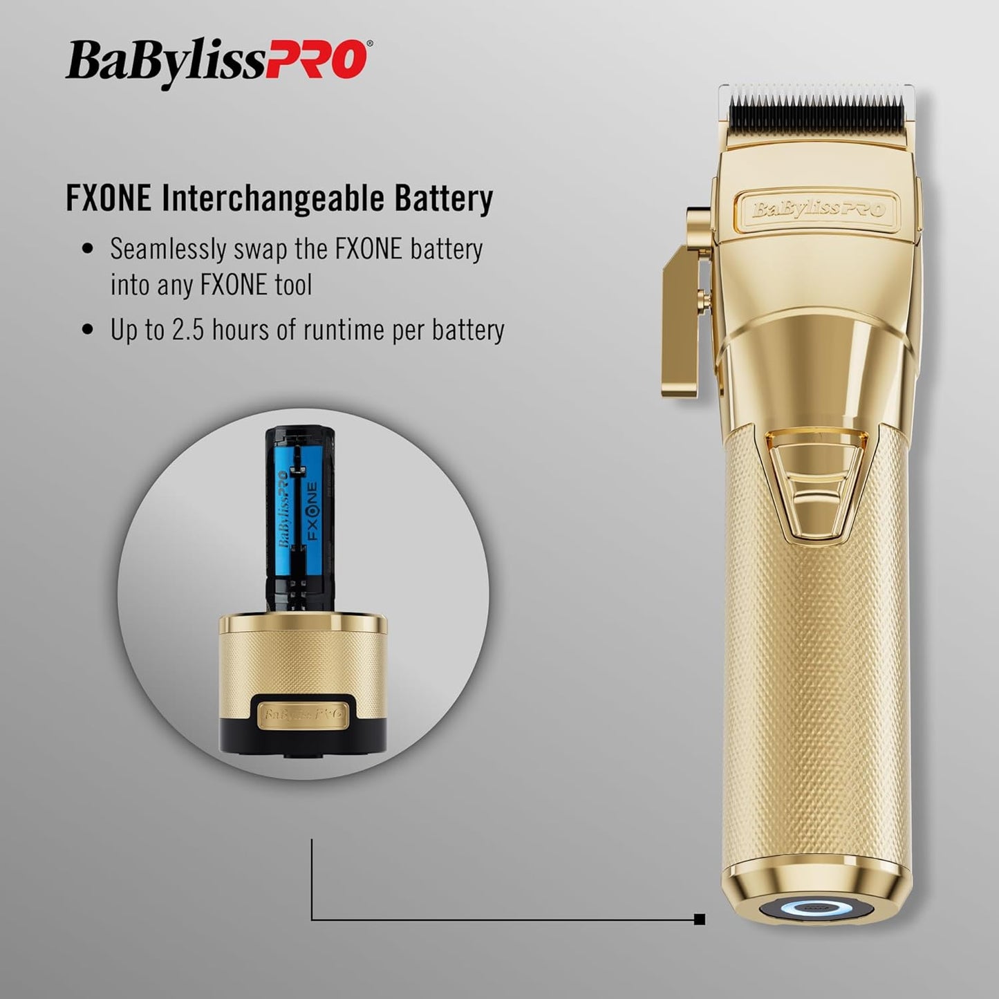 BABYLISSPRO FXONE GOLD CORDLESS CLIPPER (NEW)