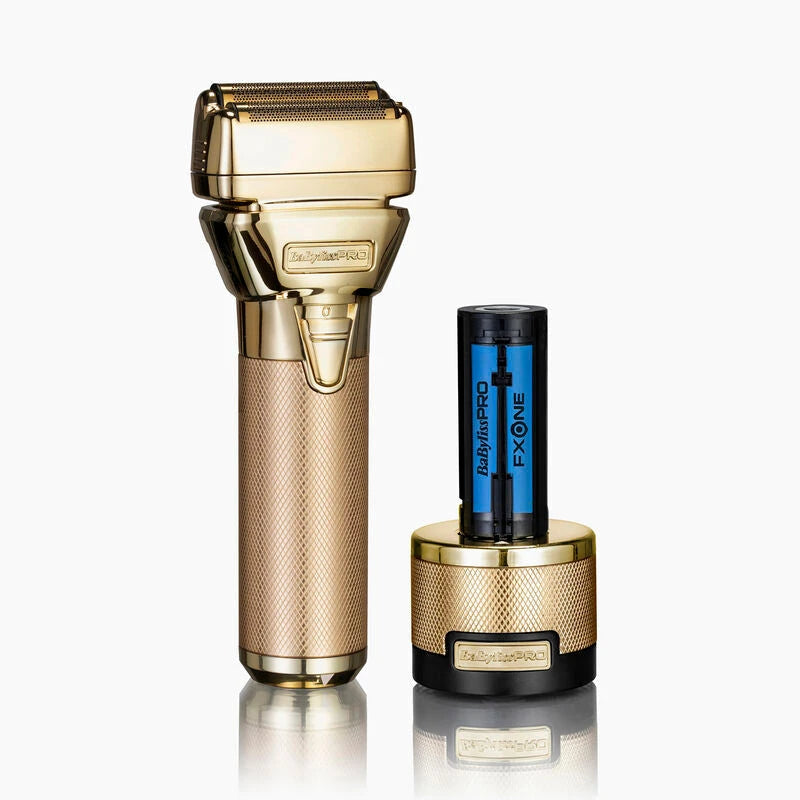 BaBylissPRO FXONE GOLDFX Double Foil Cordless Shaver – Professional Finishing Shaver with Interchangeable Battery