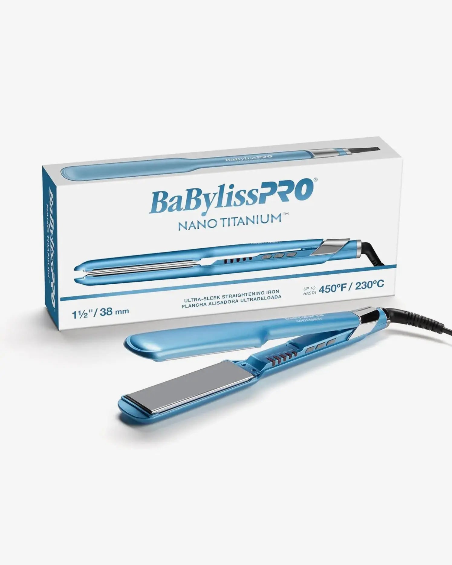 BaBylissPRO Nano Titanium 1.5 inch Ultra-Sleek Hair Straightener  + package