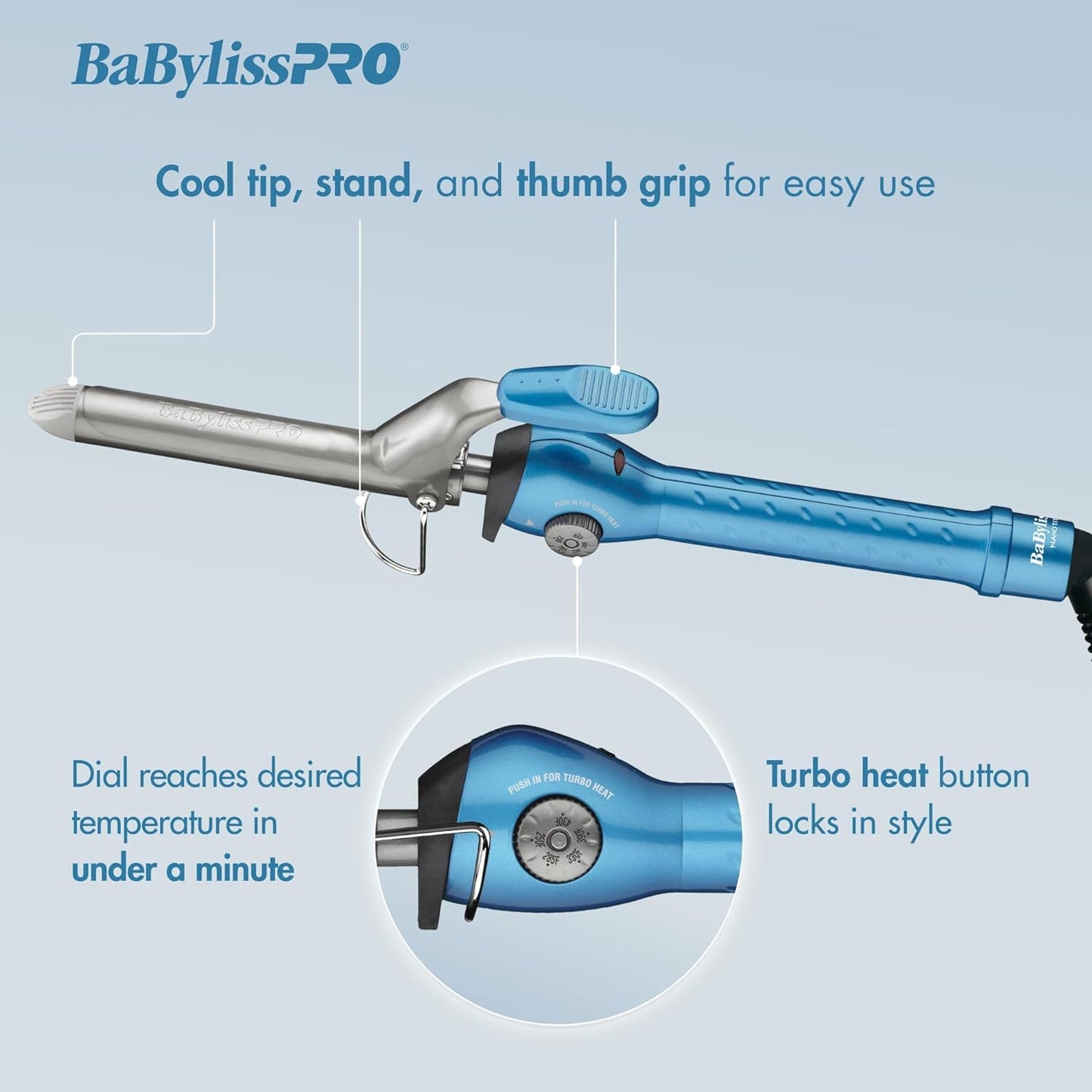 BABYLISSPRO NANO TITANIUM ¾” SPRING CURLING IRON