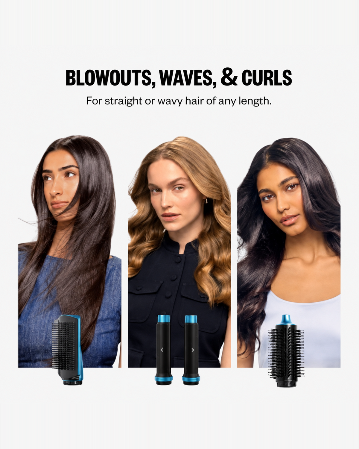 BaBylissPRO® The Style/Switch™ 5-in-1 Air Styling & Drying System - Straight & Wavy 'BLOWOUTS, WAVES, & CURLS' Results