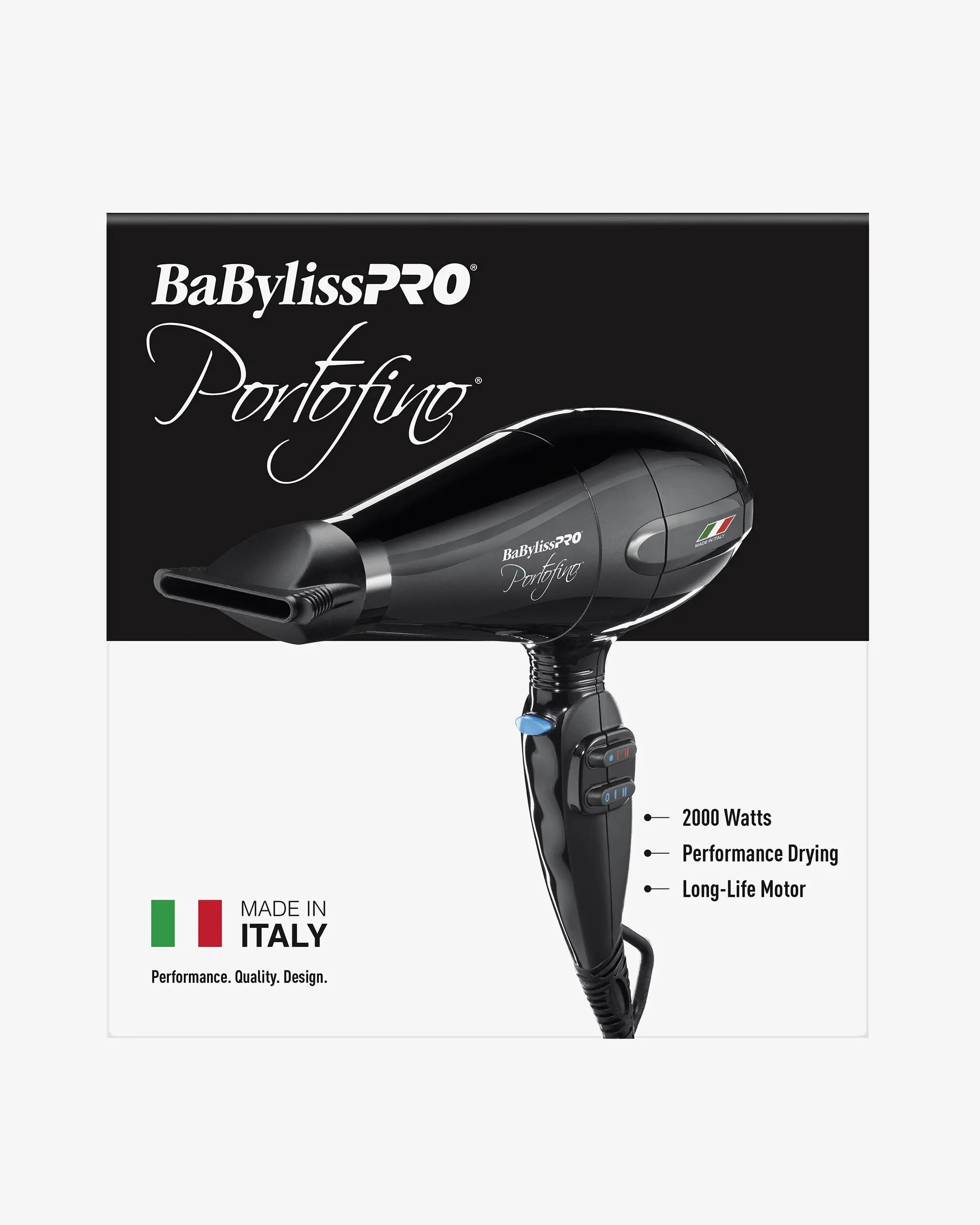 BaBylissPRO Nano Titanium Italian Portofino Hair Dryer – 2000W Professional Ionic Dryer (Made in Italy)