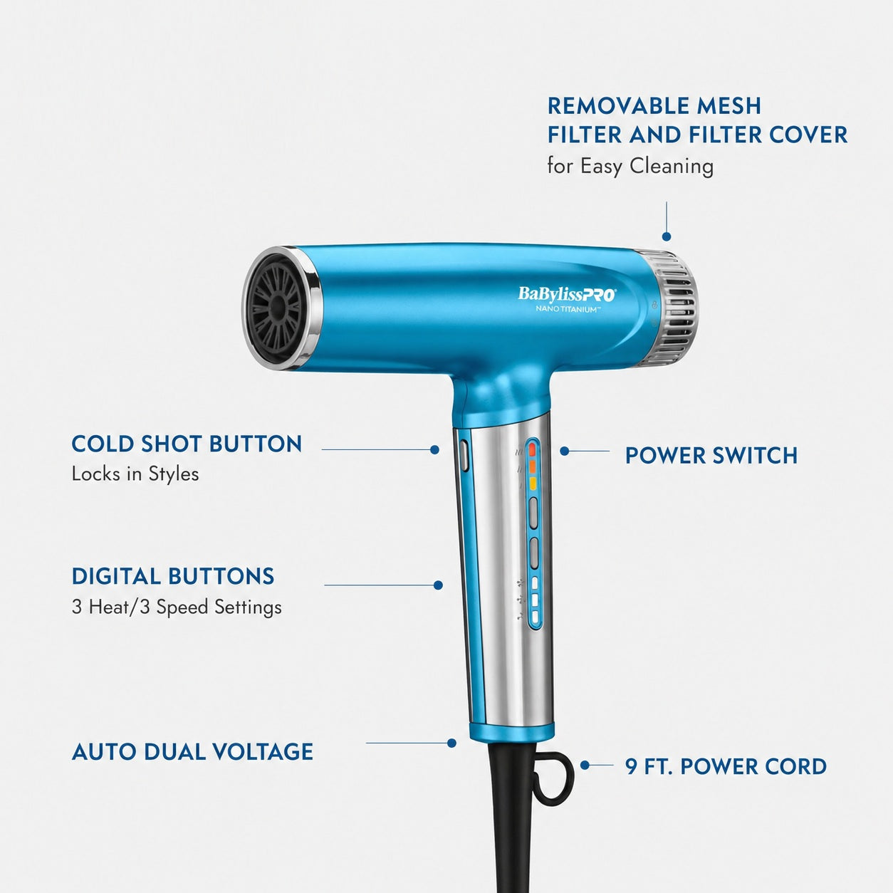 BaBylissPRO Nano Titanium Limited Edition Professional Nano Light Dryer