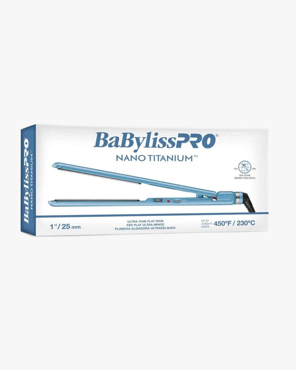 BaBylissPRO Nano Titanium 1" Ultra-Thin Flat Iron (BNT4072TUC) package