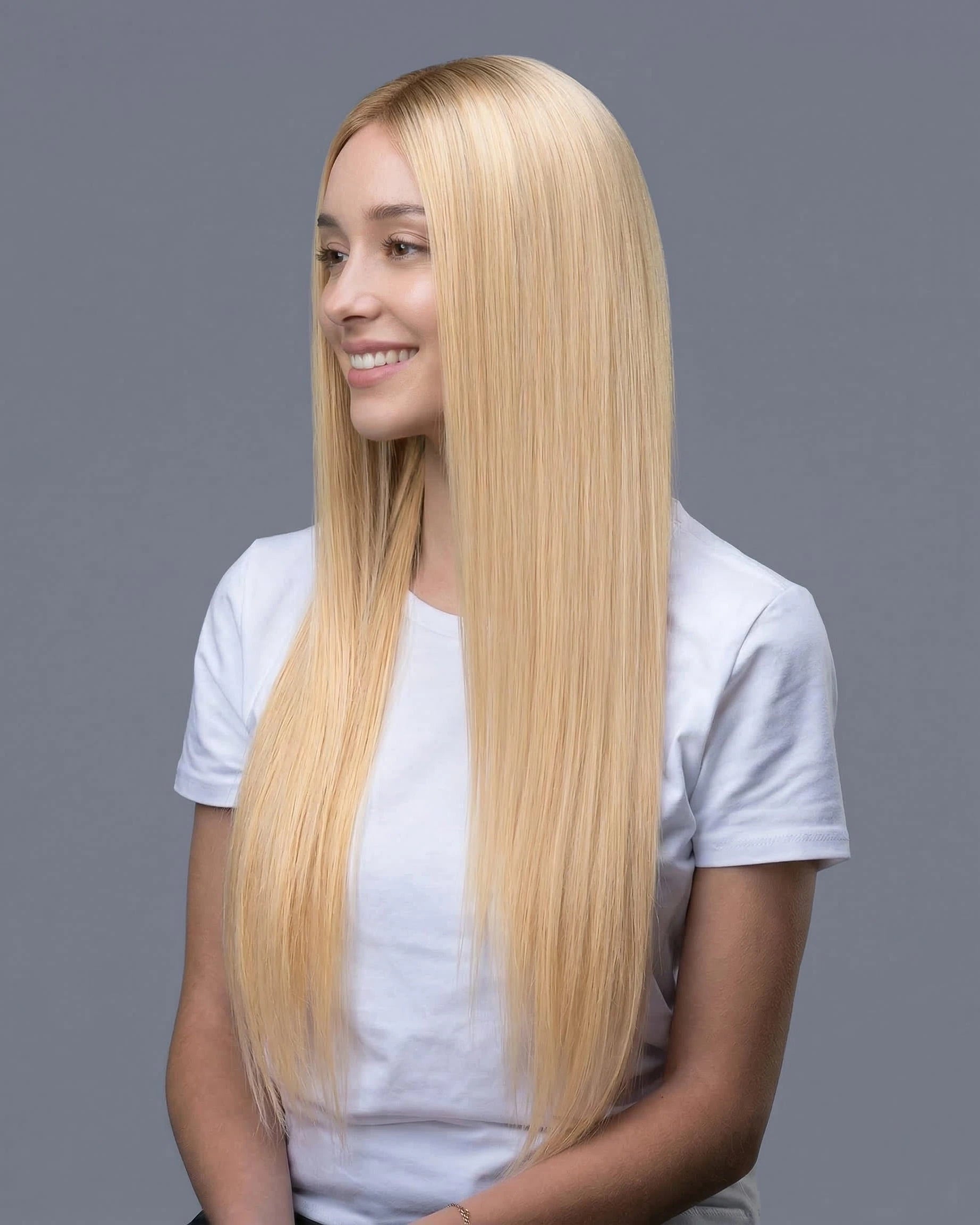 Clip-In Hair Extensions Honey Blonde with Platinum Blonde #27/613
