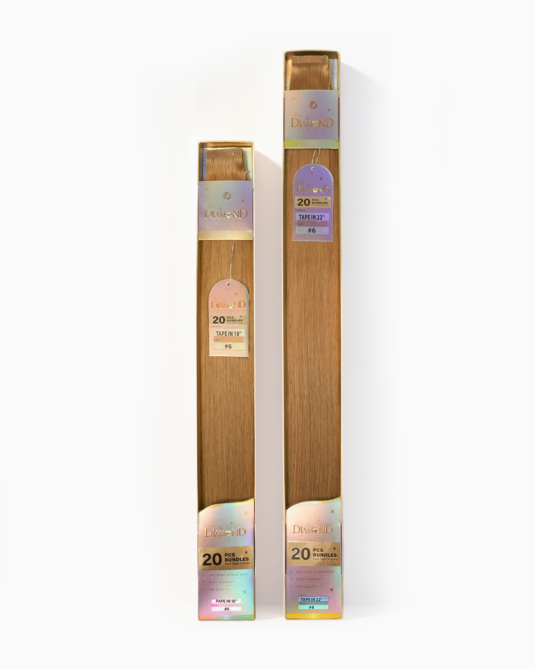 Diamond Tape-In hair extensions retail packaging, alternate view