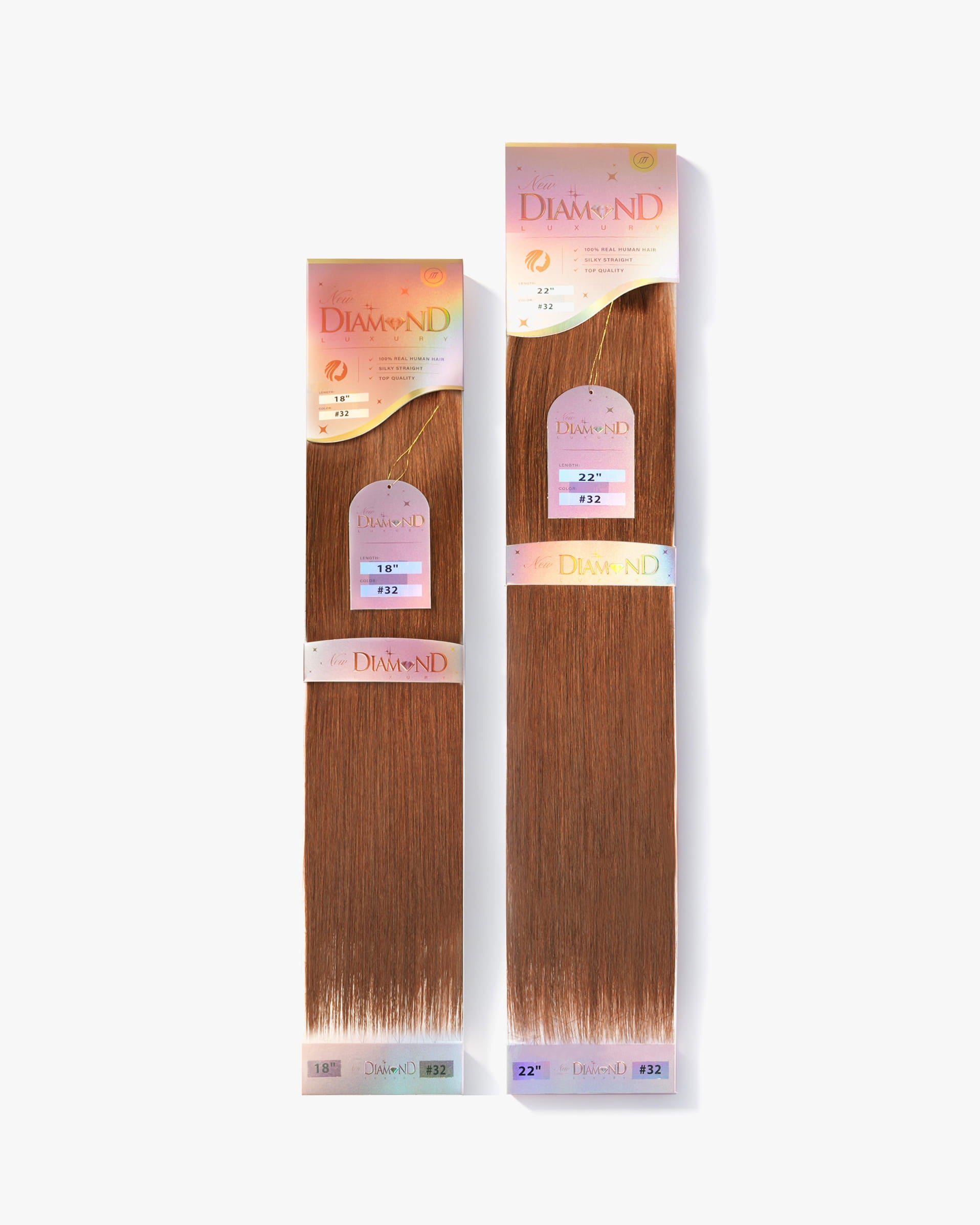 Diamond Weft hair extensions retail packaging, alternate view