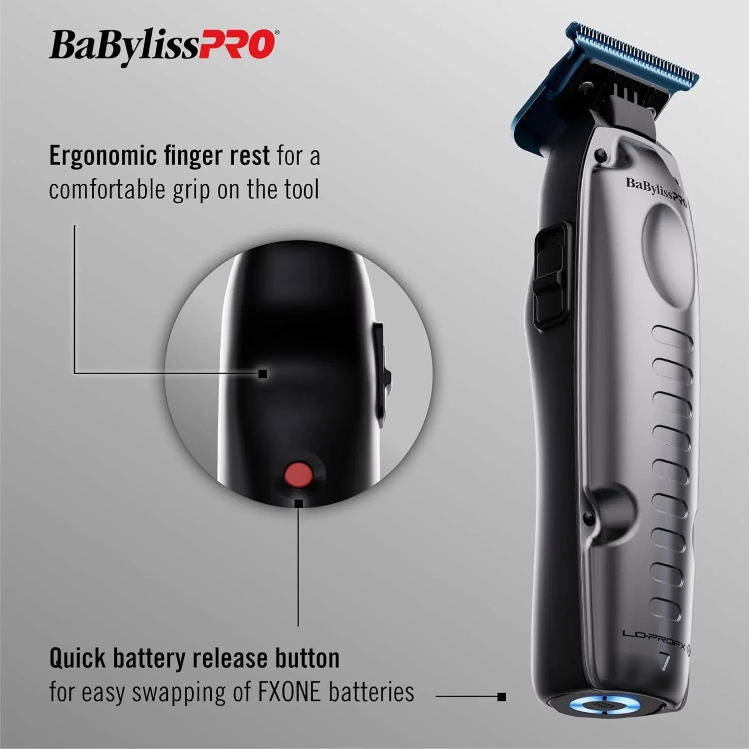 BaBylissPRO hair trimmer with ergonomic design 