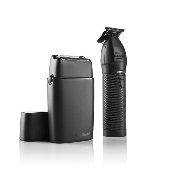 BABYLISSPRO LIMITEDFX MATTE BLACK TRIMMER & DOUBLE FOIL SHAVER COMBO