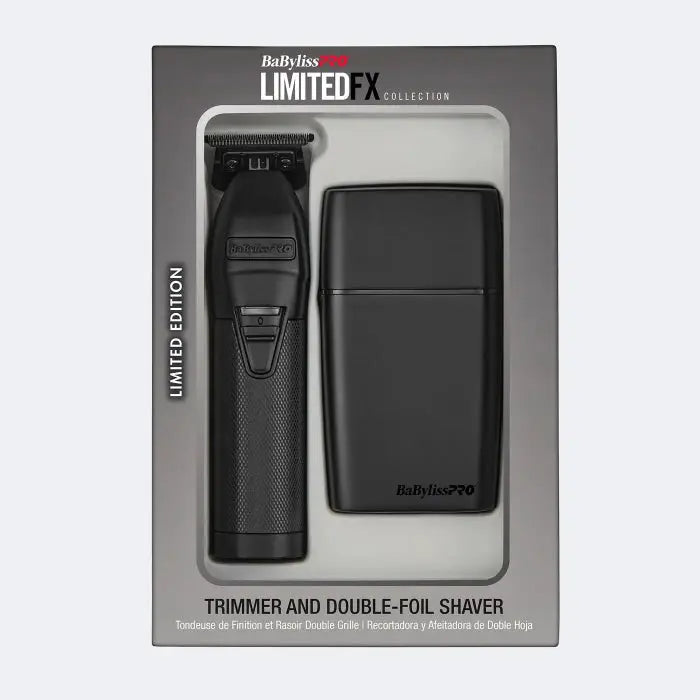 BaBylissPro grooming kit with trimmer and double-foil shaver in packaging
