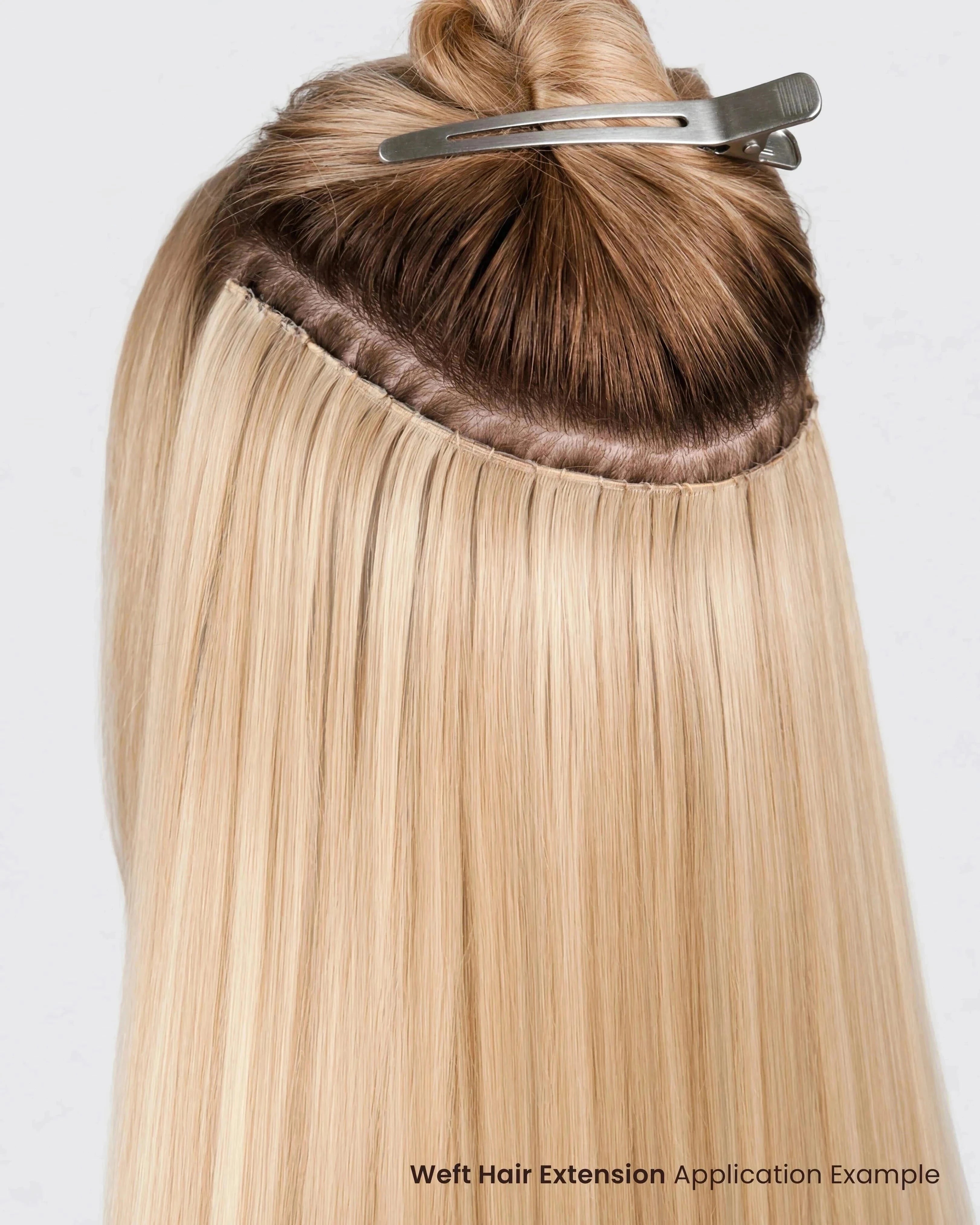 Human Hair Weft Extension Application