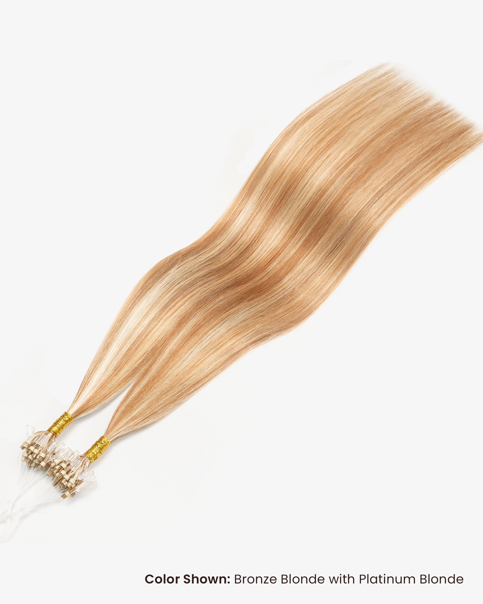 Micro Loop Hair Extensions Strawberry Blonde with Platinum Blonde #12/613