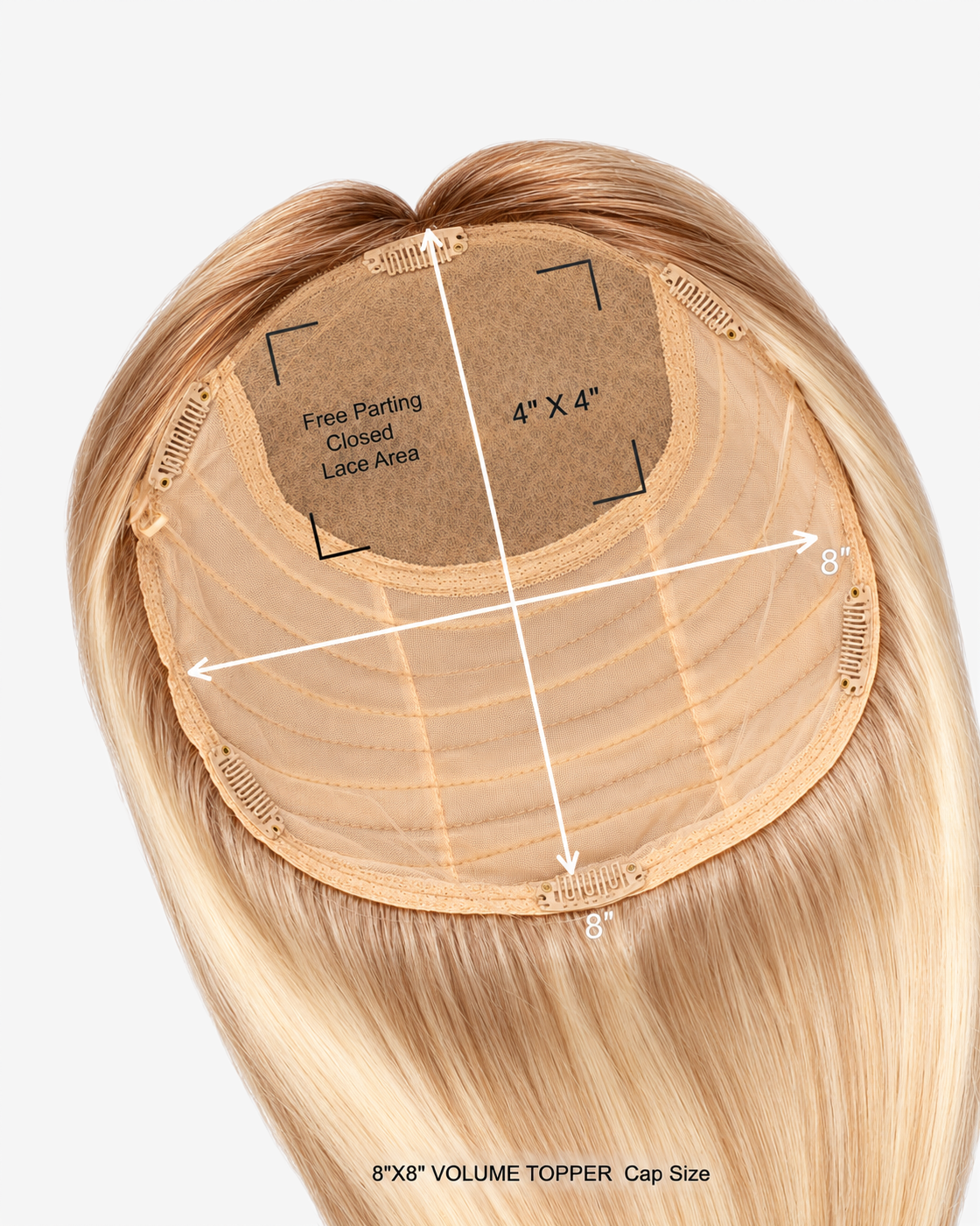 Aura Volume Hair Toppers Brown Rooted Rose Honey Blonde #R4S76