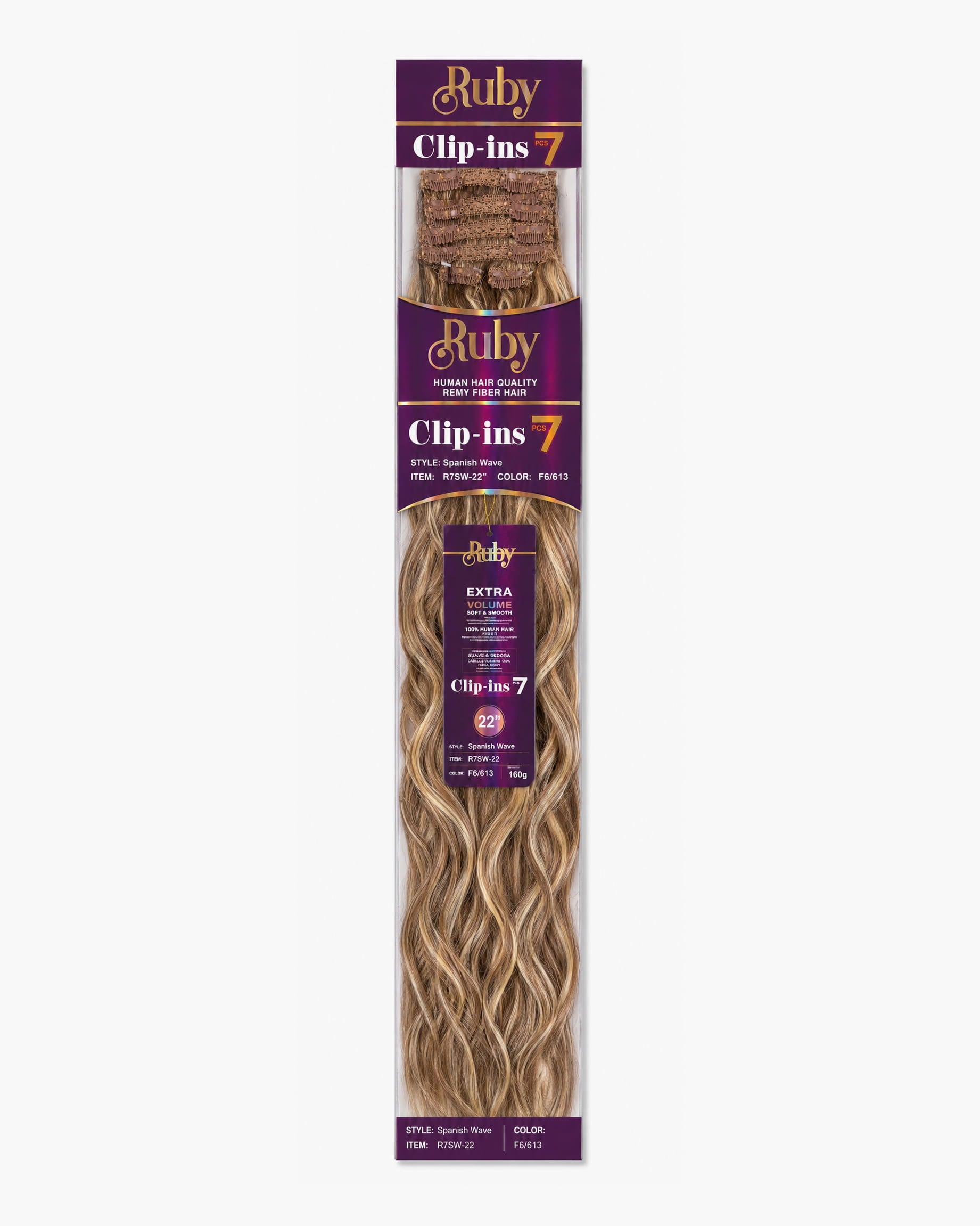 Ruby Premium Synthetic Clip-In Extension Spanish Wave