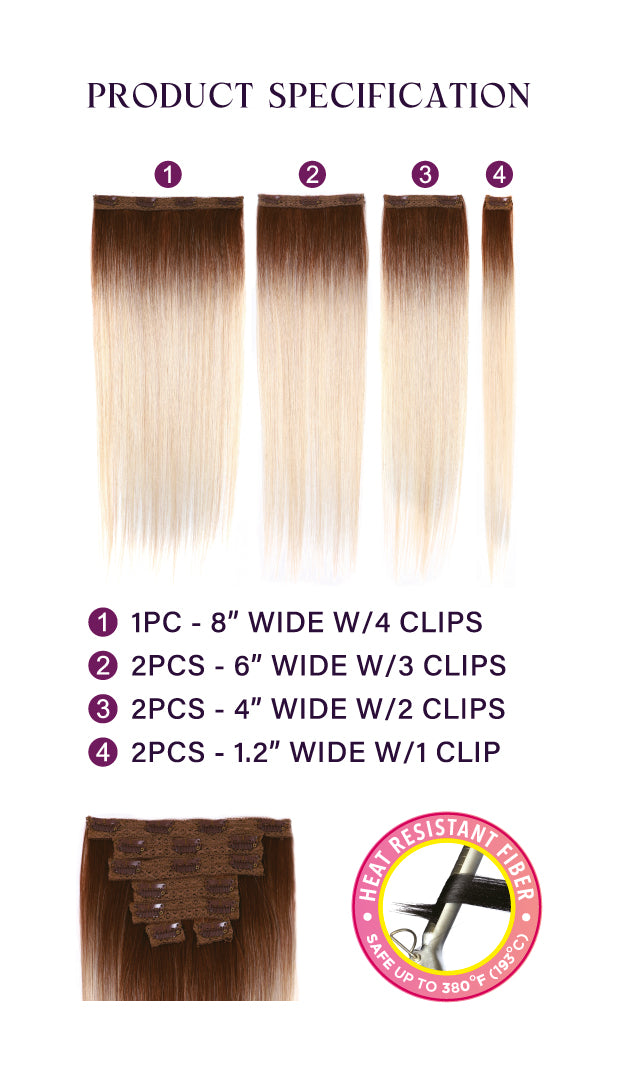 RUBY SILKY STRAIGHT CLIP IN 18" & 22"