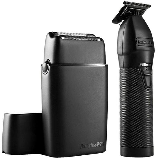 BABYLISSPRO LIMITEDFX MATTE BLACK TRIMMER & DOUBLE FOIL SHAVER COMBO