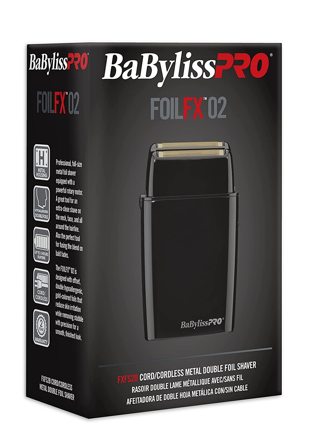 BABYLISSPRO FX02 GOLD/BLACK DOUBLE FOIL SHAVER