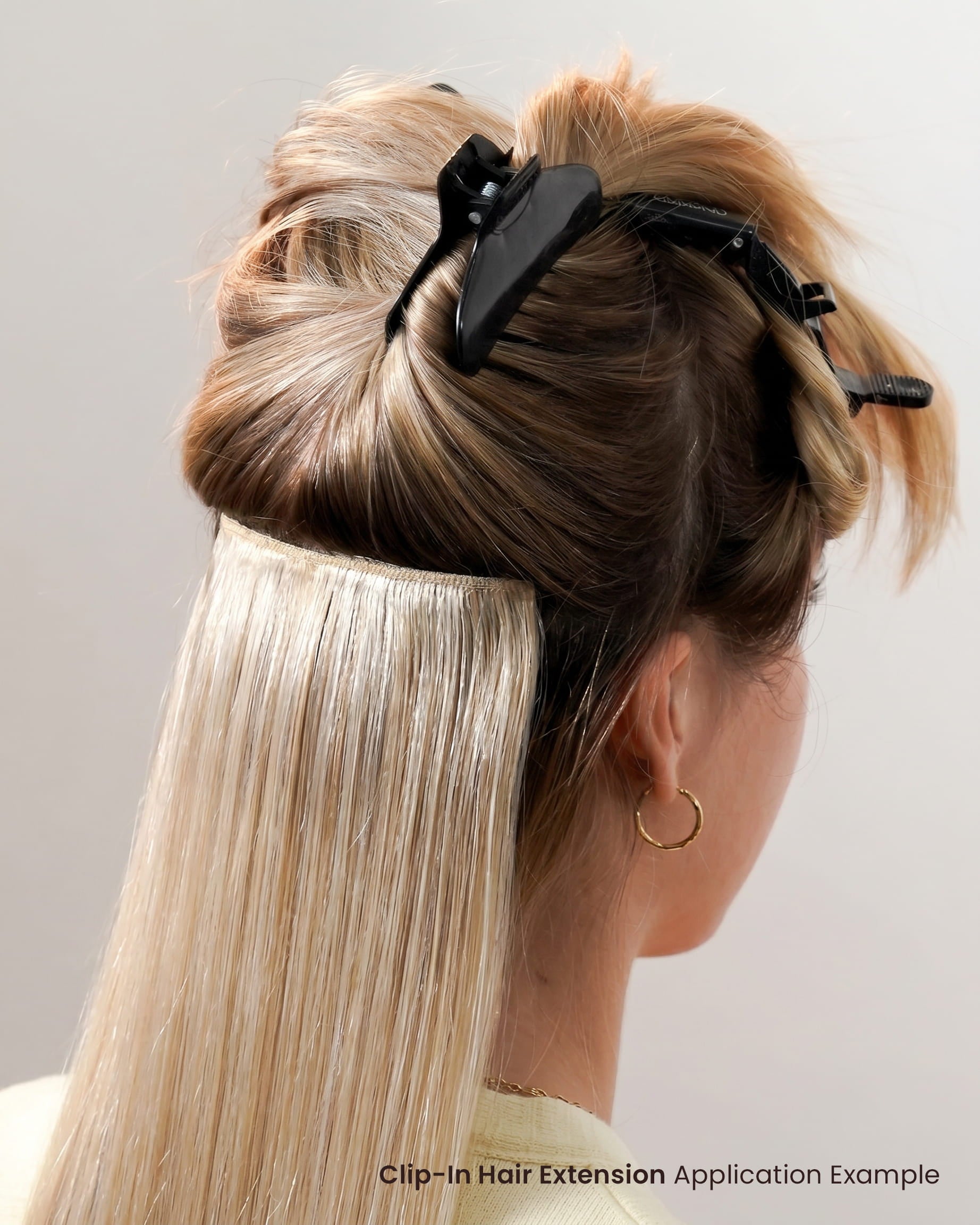 Clip-In Hair Extensions Strawberry Blonde with Platinum Blonde #12/613