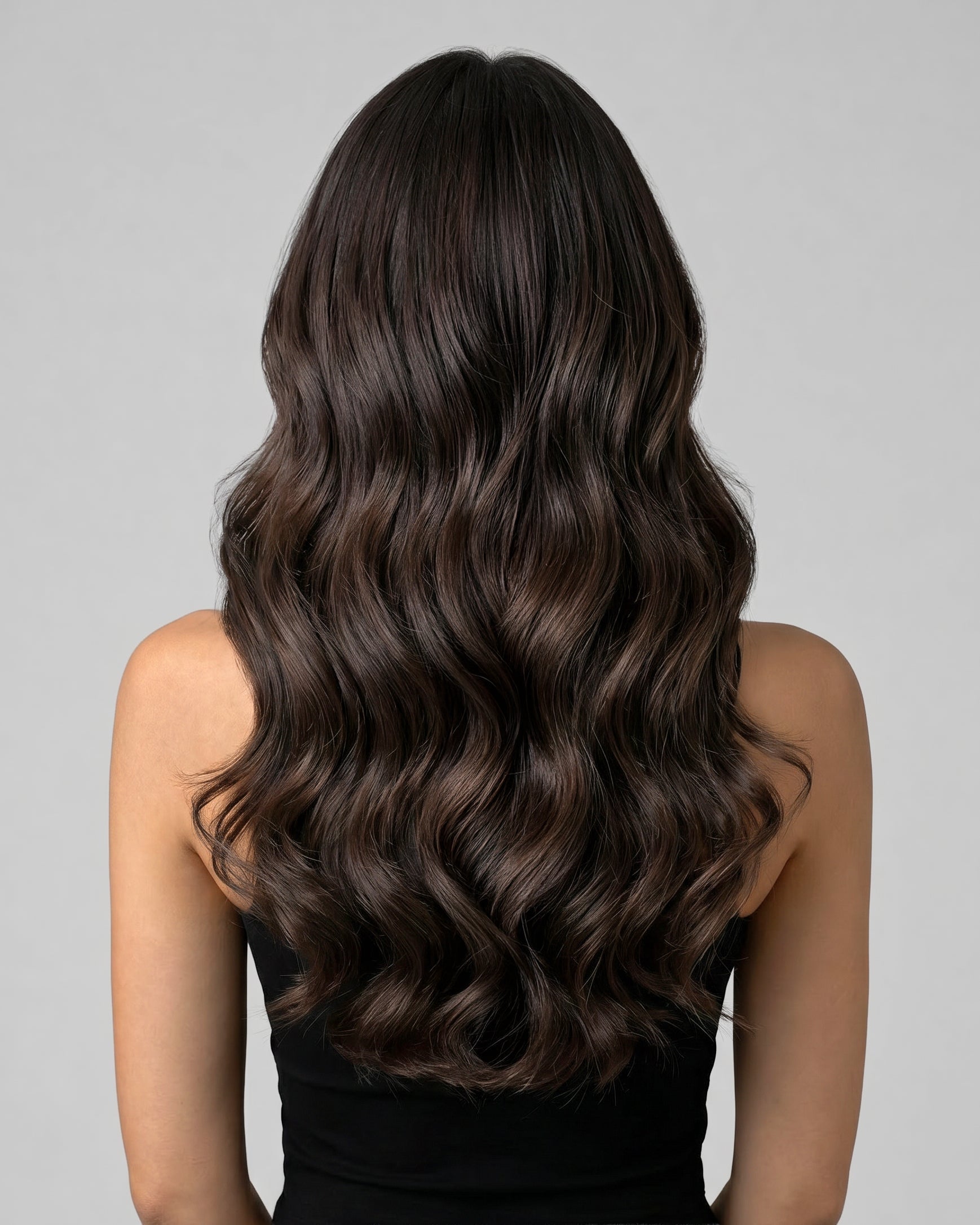 remy human hair extensions dark brown
