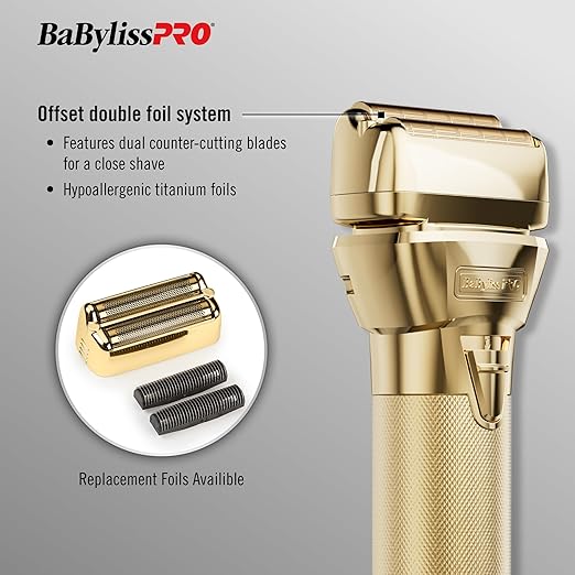 BABYLISSPRO FXONE GOLD/MATTE BLACK DOUBLE FOIL SHAVER