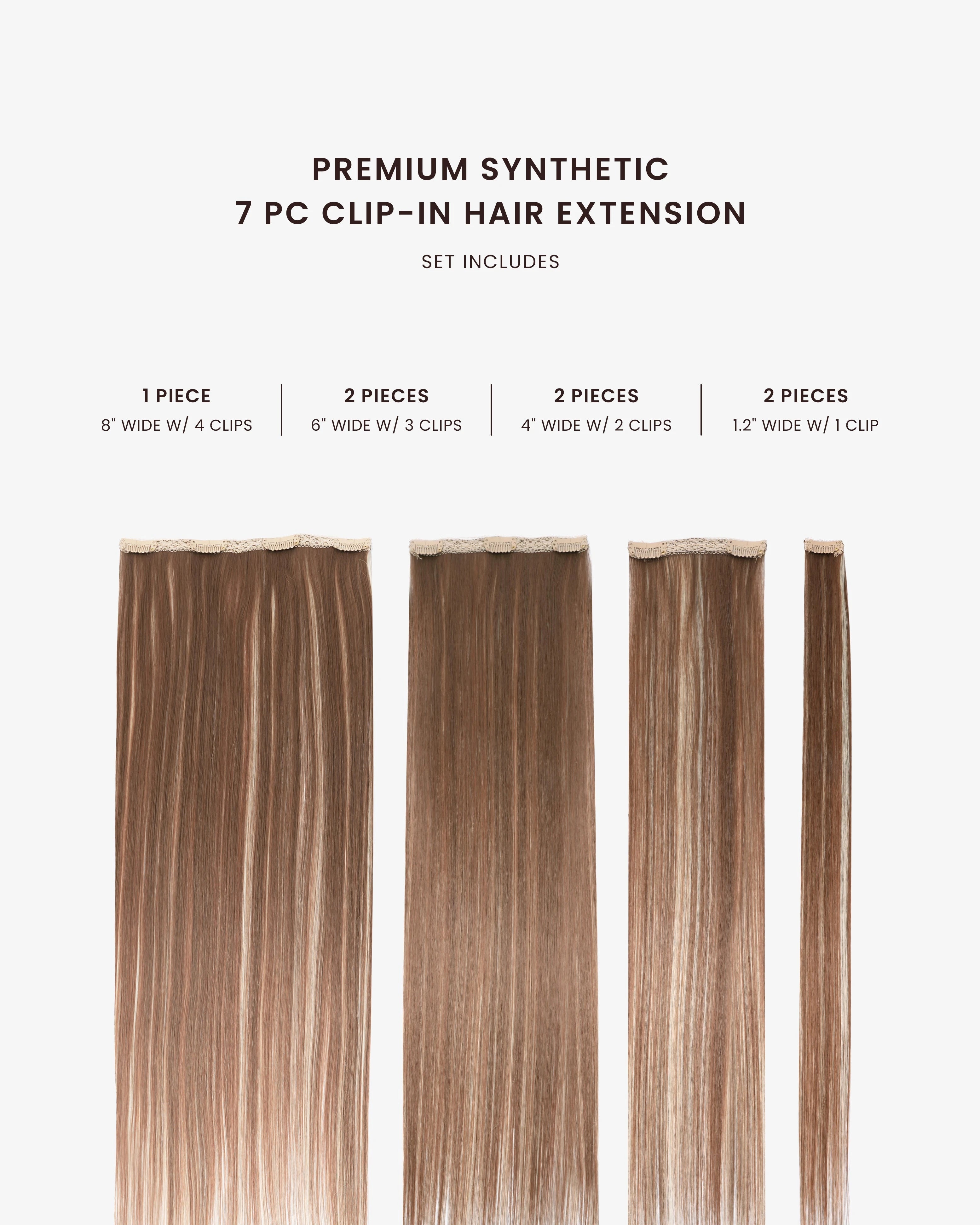 Premium Synthetic Clip-In Extension Silky Straight
