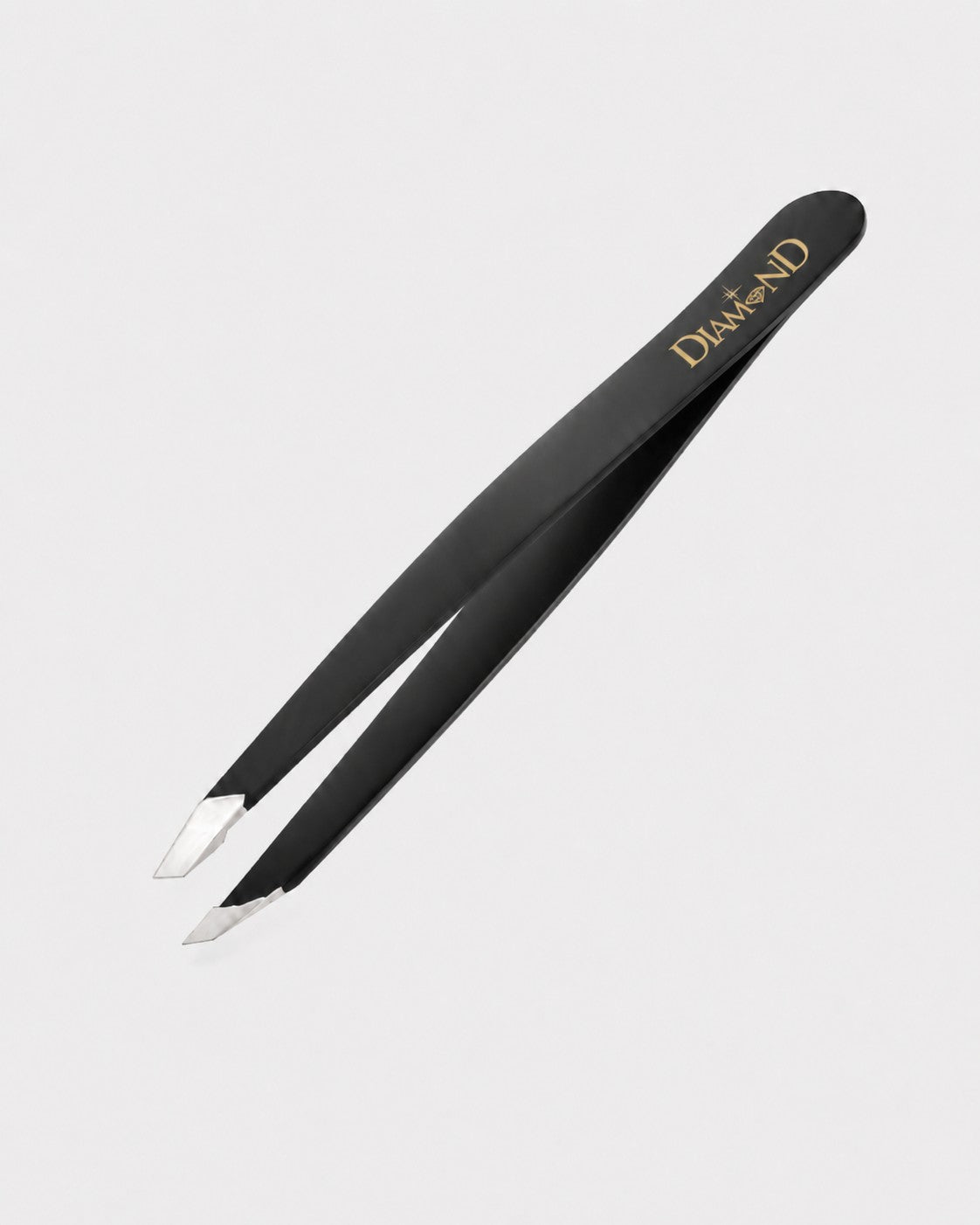 Diamond professional angled-tip beauty tweezers